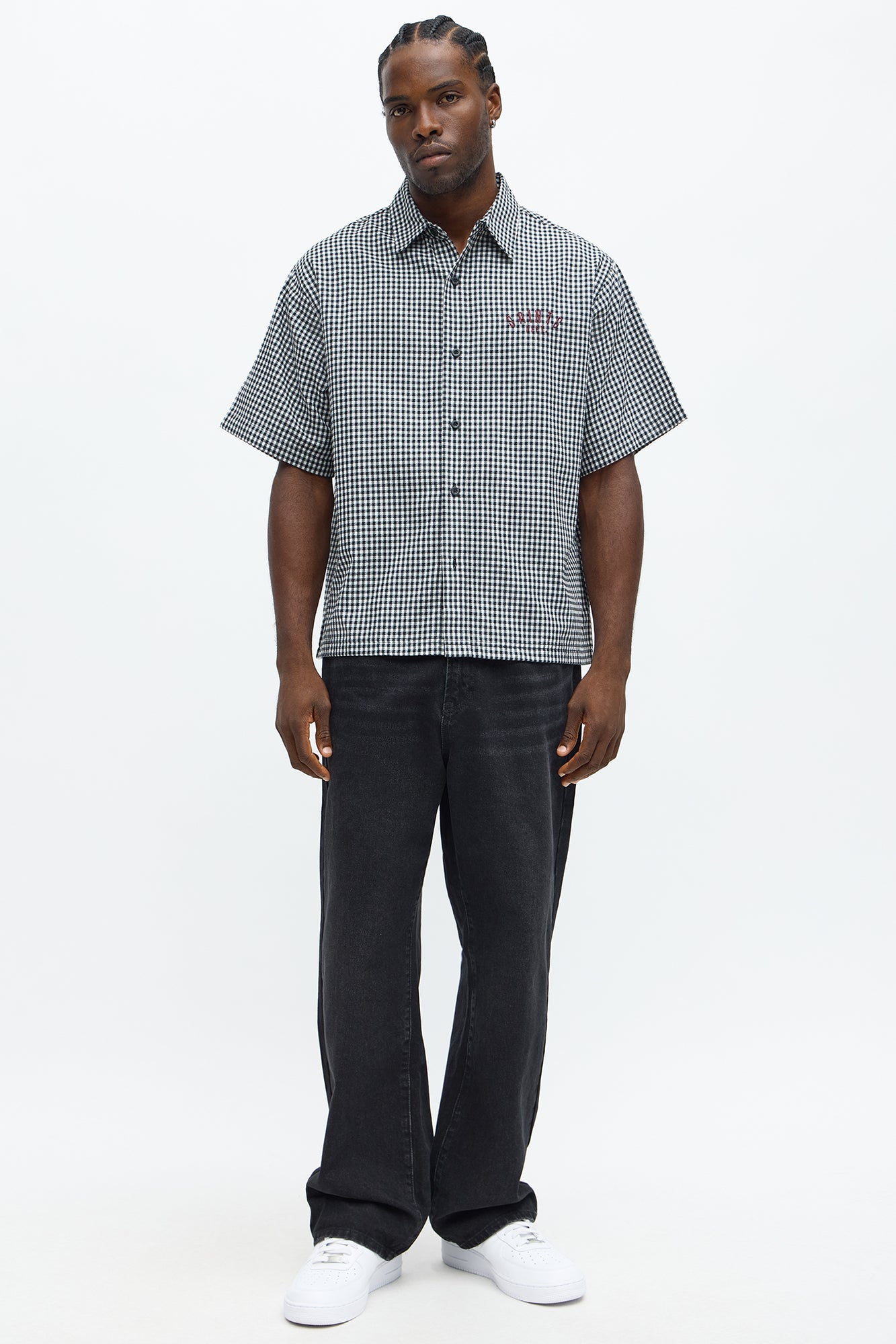 Saints Motorcycle Button Up Shirt - Black