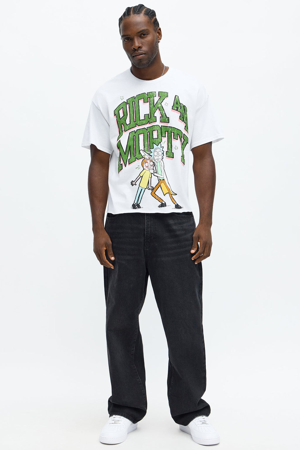 Rick And Morty Vision Oversized Short Sleeve Tee - White