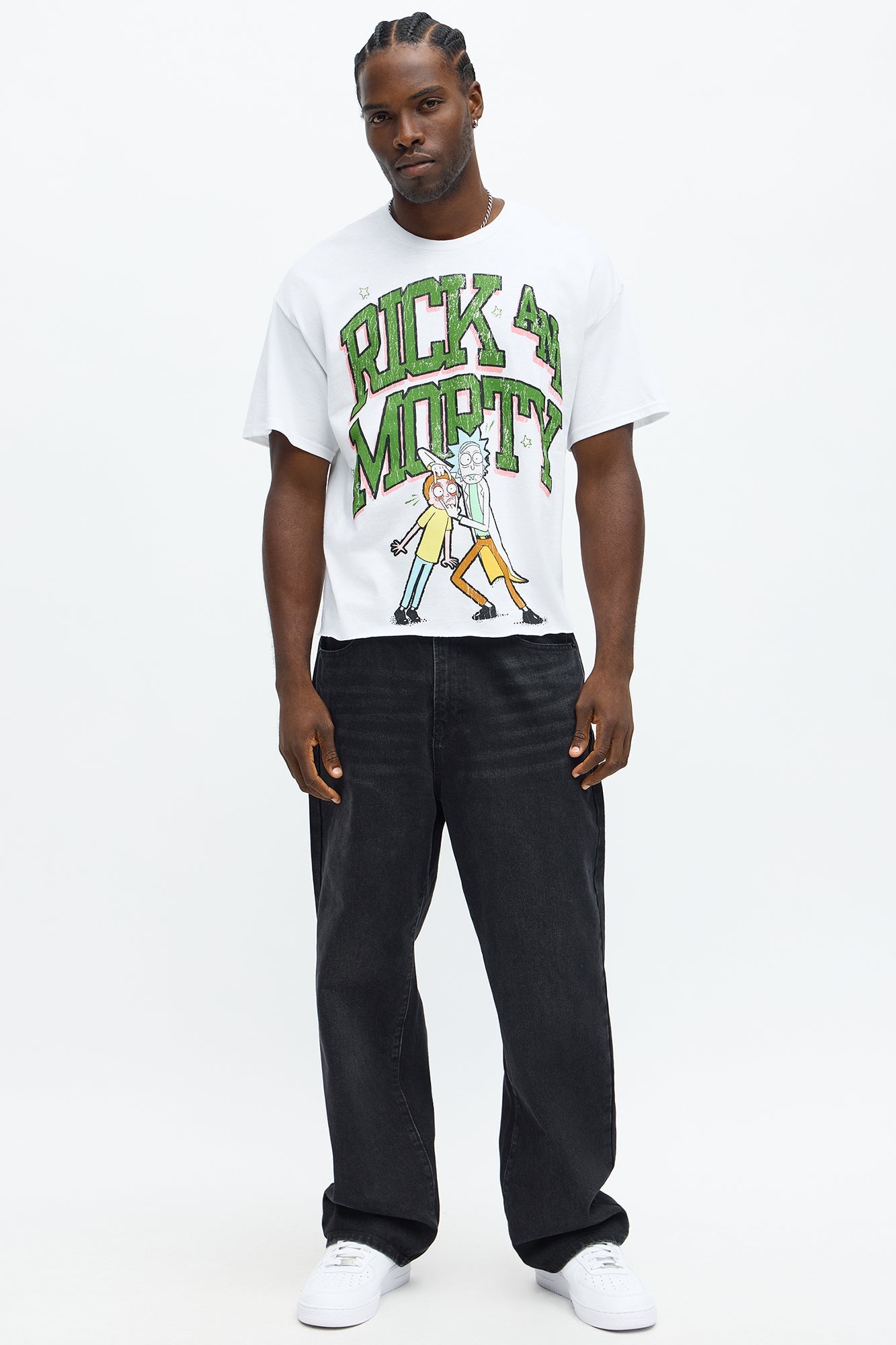 Rick And Morty Vision Oversized Short Sleeve Tee - White