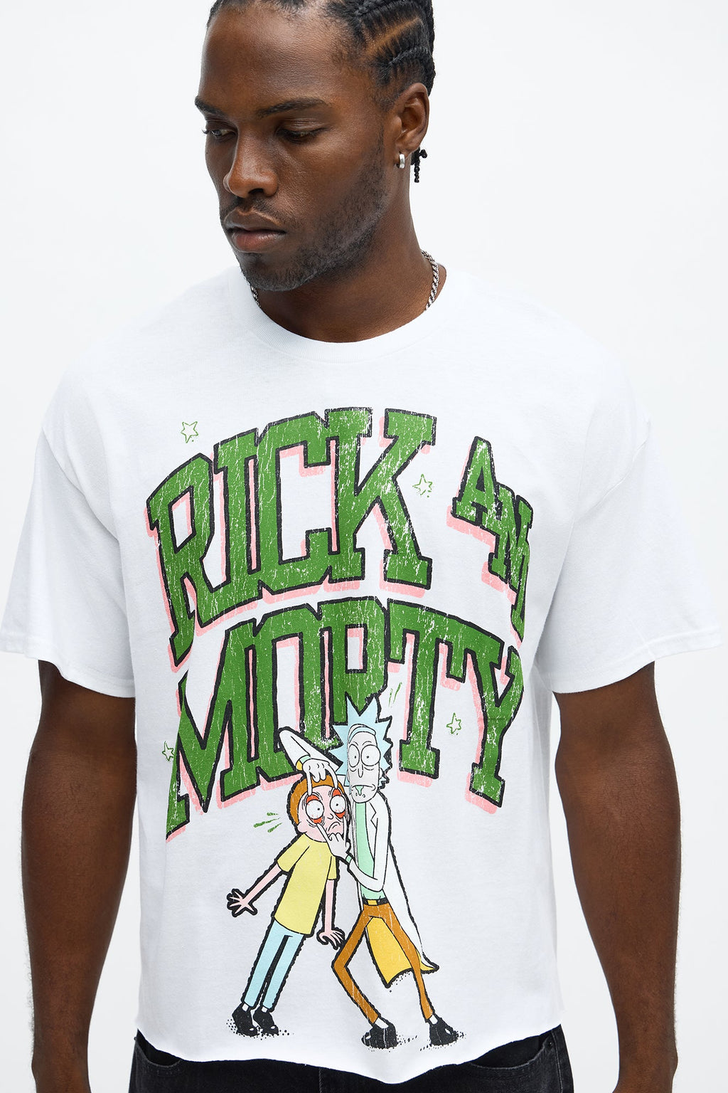 Rick And Morty Vision Oversized Short Sleeve Tee - White