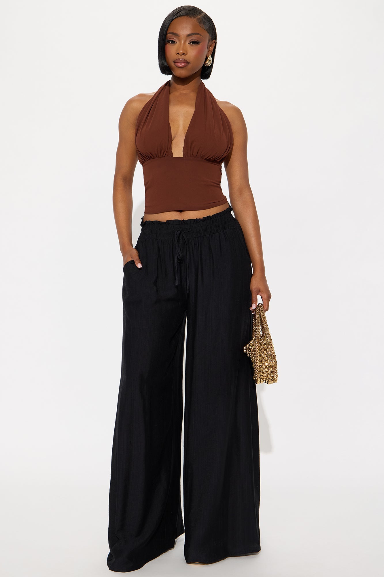 Meet At Sunset Wide Leg Pant - Black