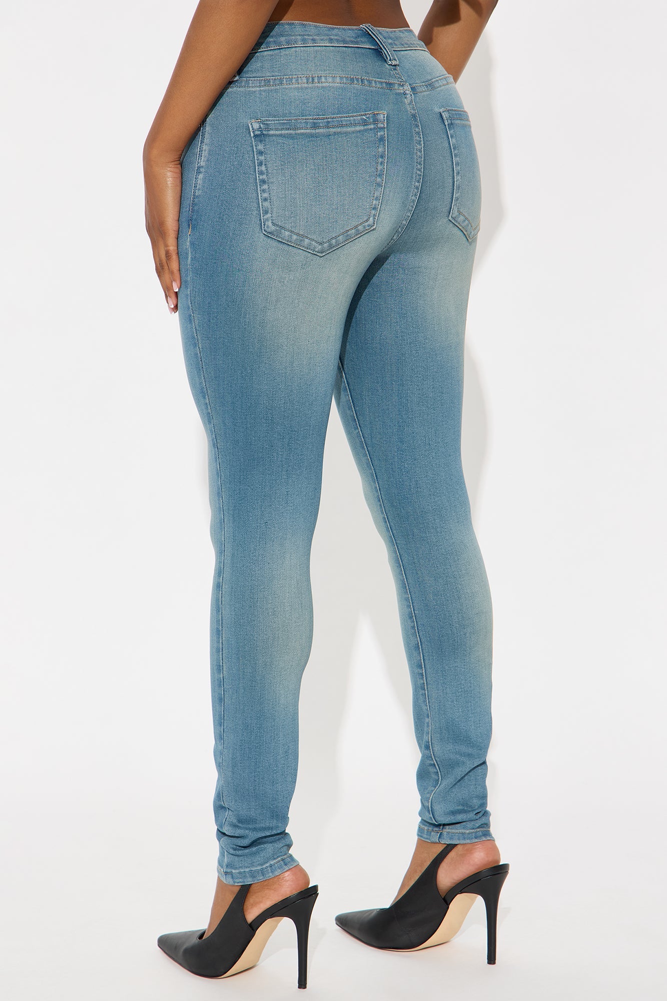 Do My Best Premium Low Waist Skinny Jeans - Vintage Wash