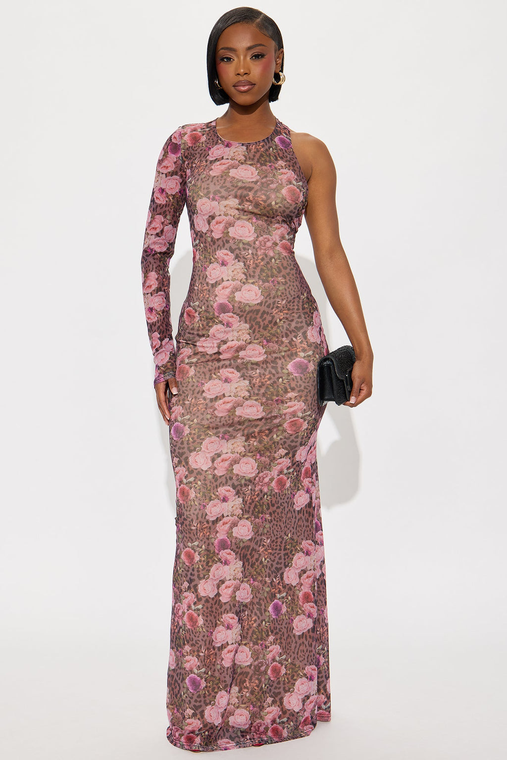 Selene Leopard Maxi Dress - Brown/combo
