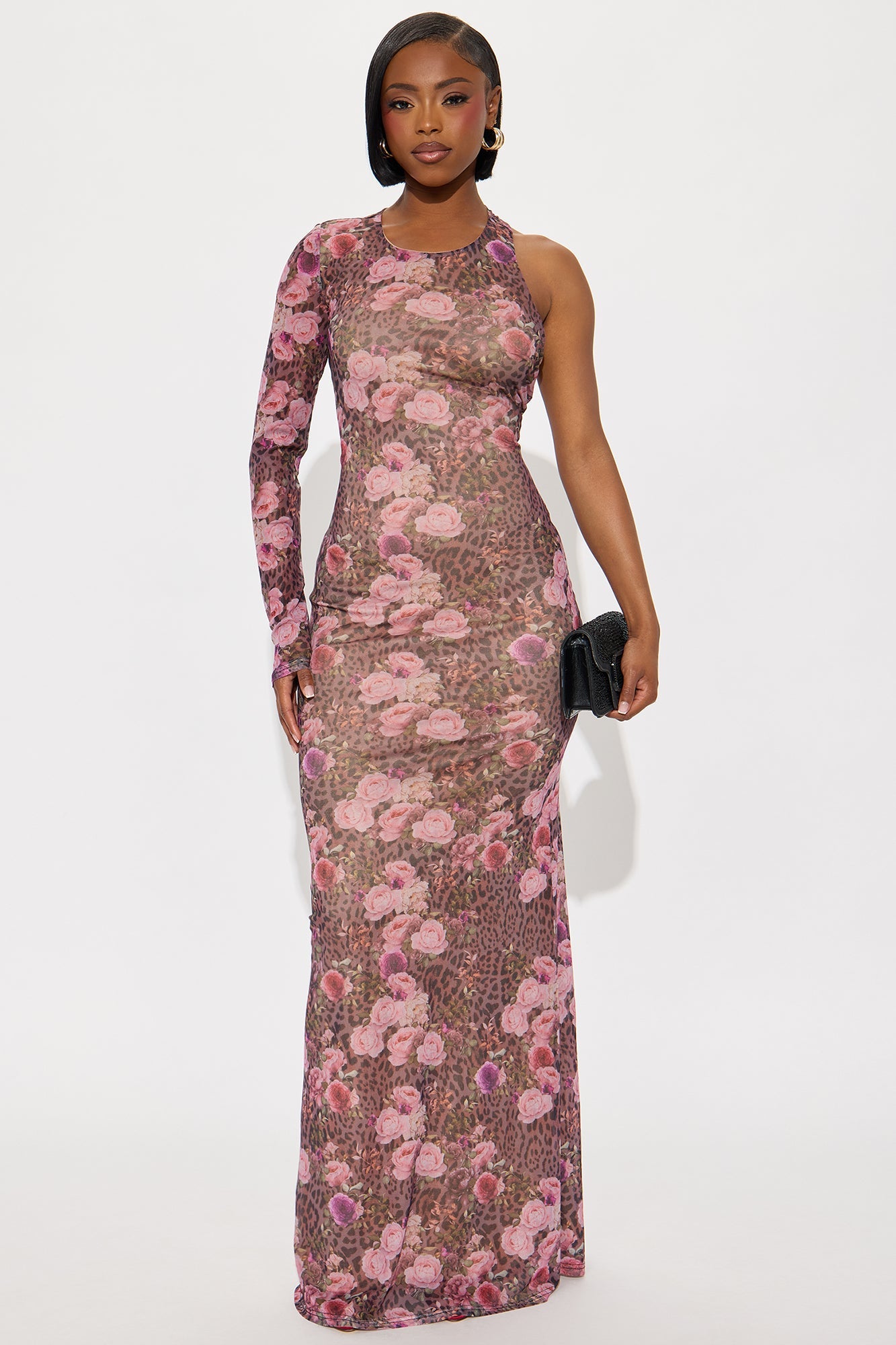 Selene Leopard Maxi Dress - Brown/combo