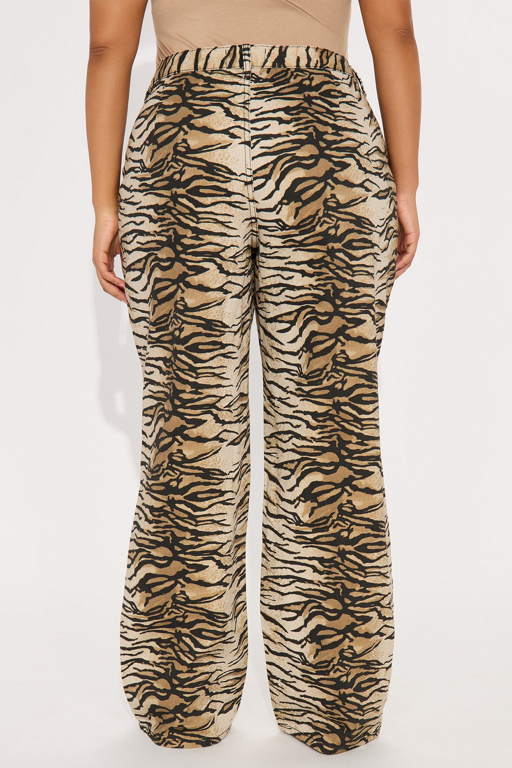 Fierce And Feisty Printed Wide Leg Jeans - Brown/combo