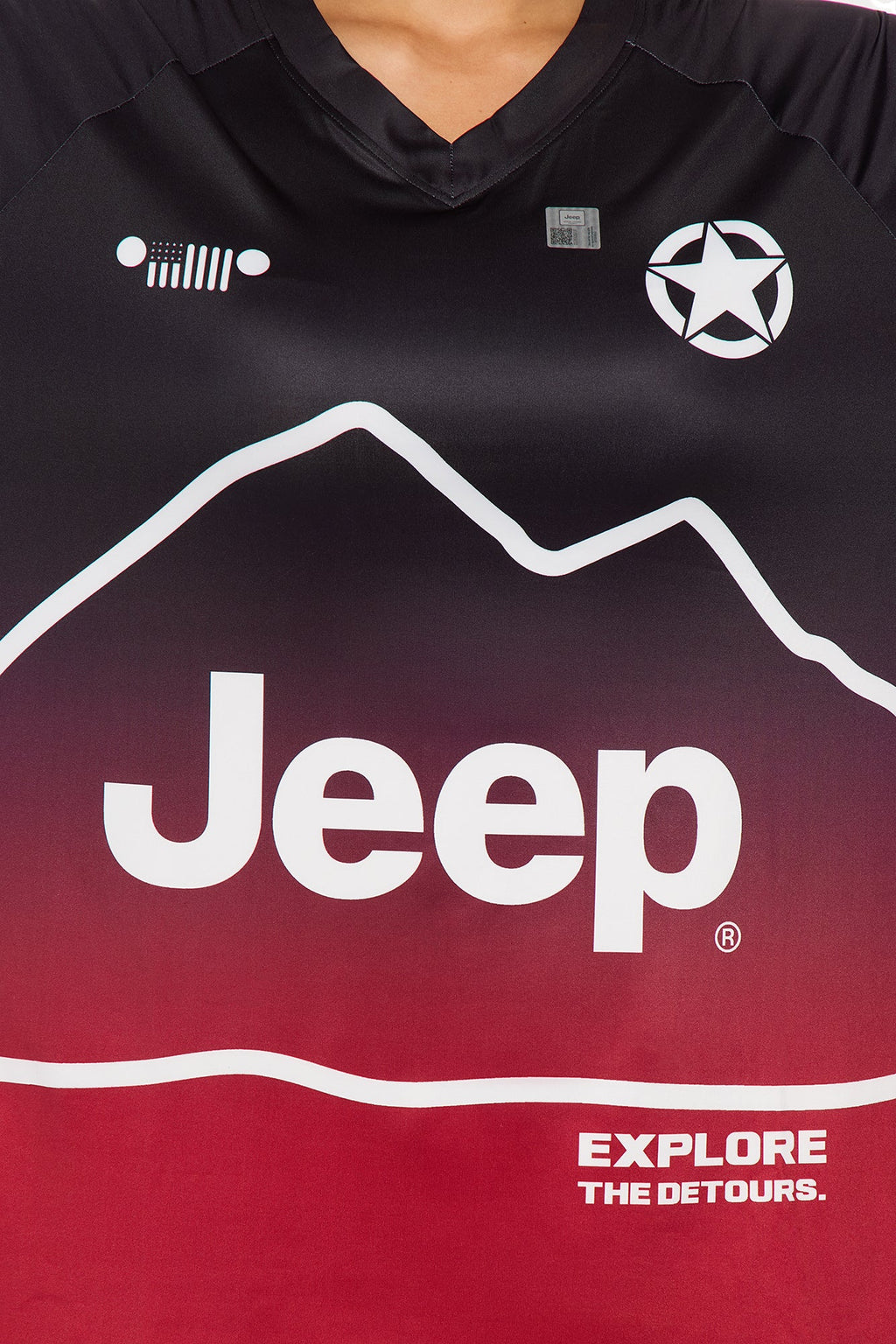 Jeep In The Mountains Jersey - Burgundy/combo