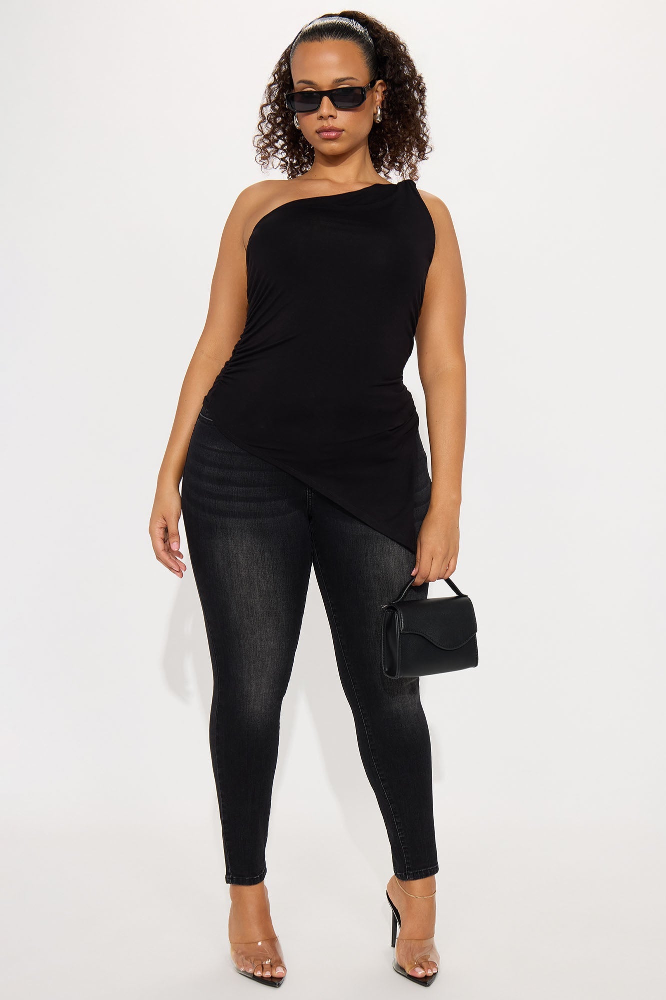 Something Better Mid Waist Skinny Jeans - Black Wash
