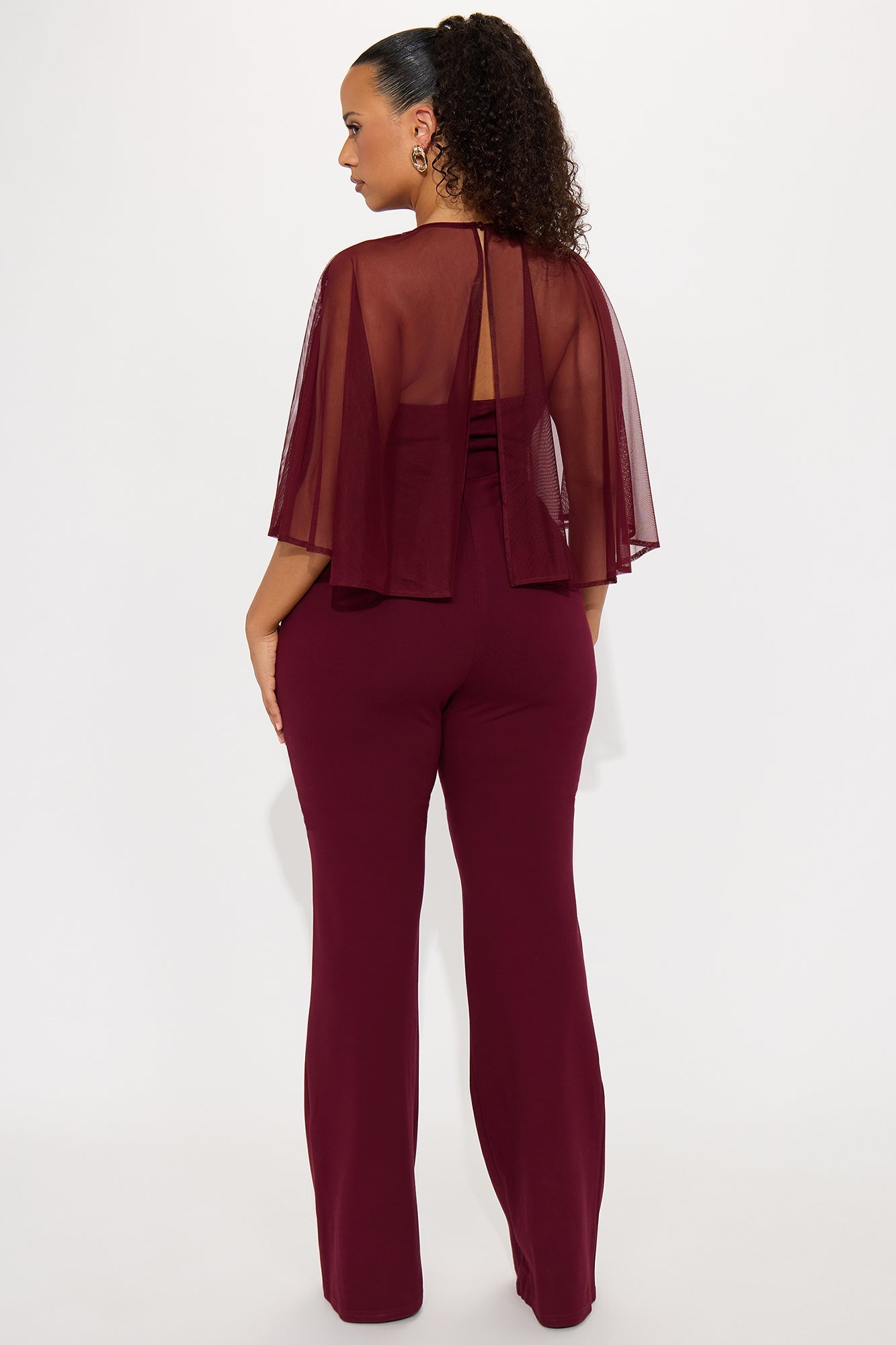 Teresa Draped Jumpsuit - Burgundy