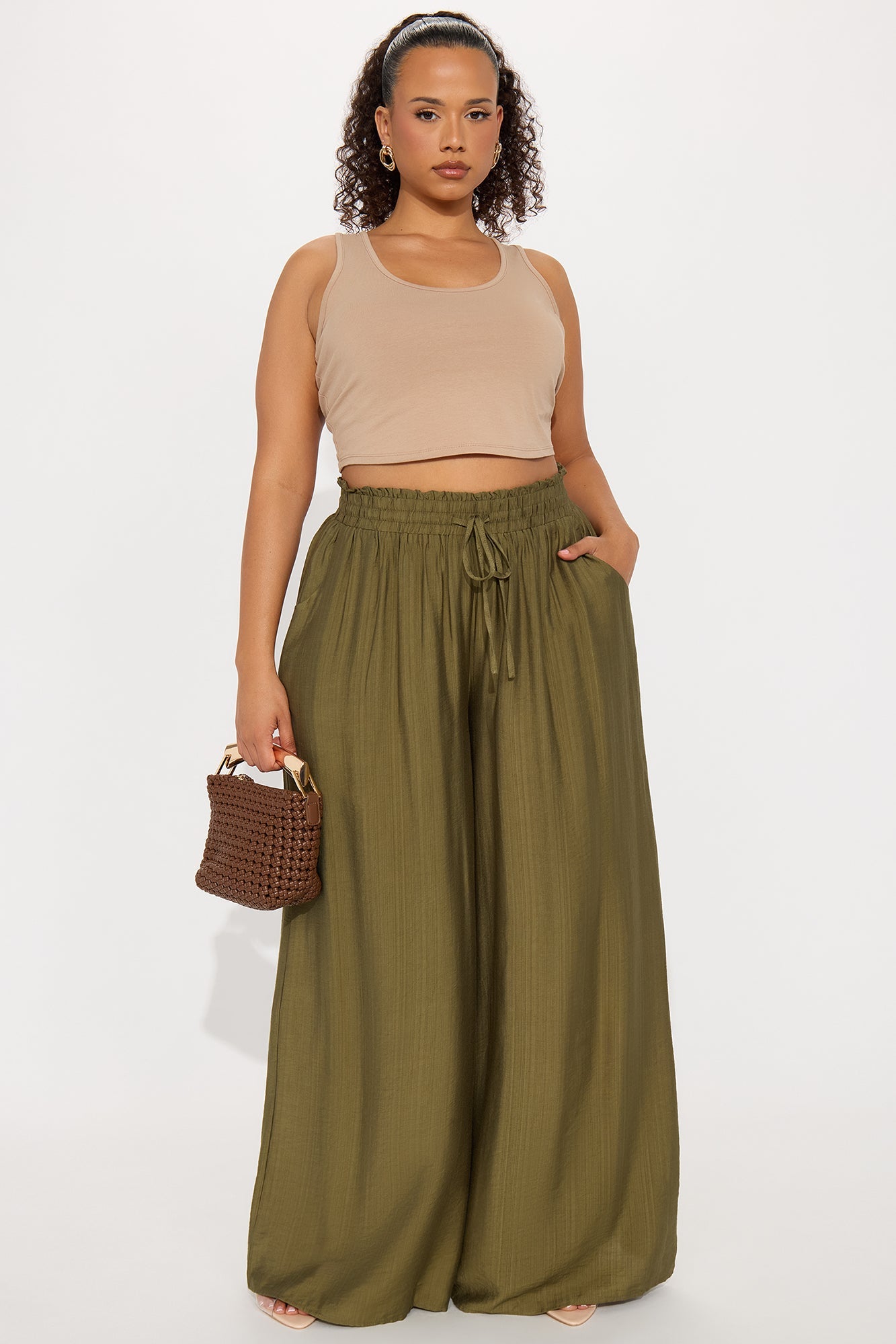 Meet At Sunset Wide Leg Pant - Olive