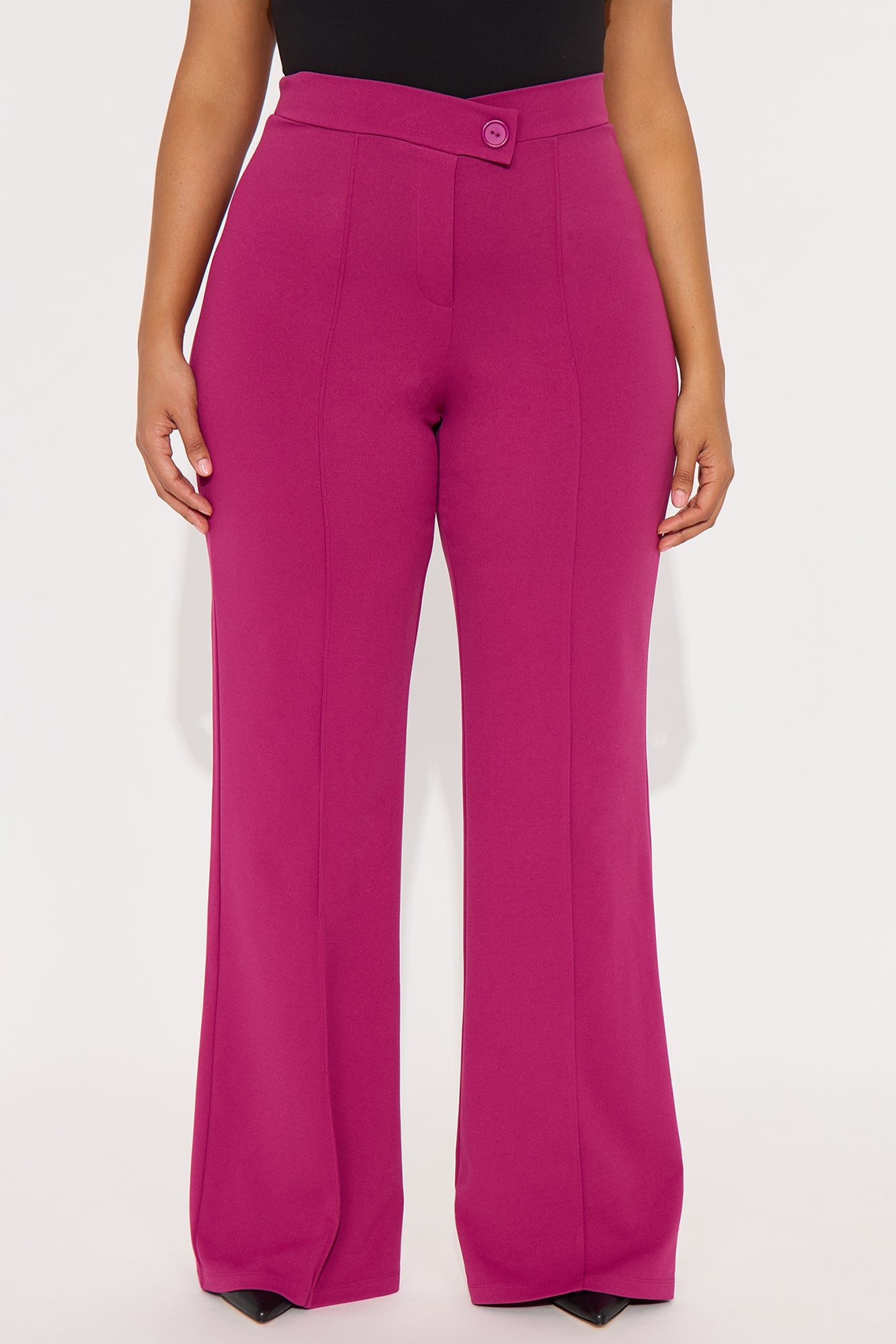 Call It Even Wide Leg Dress Pants - Raspberry
