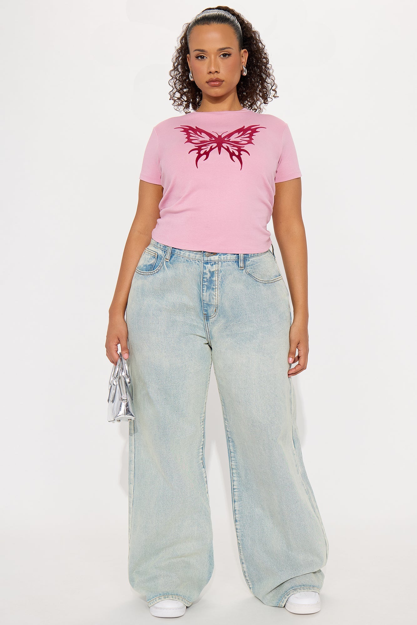 Butterfly Wings Baby Tee - Pink