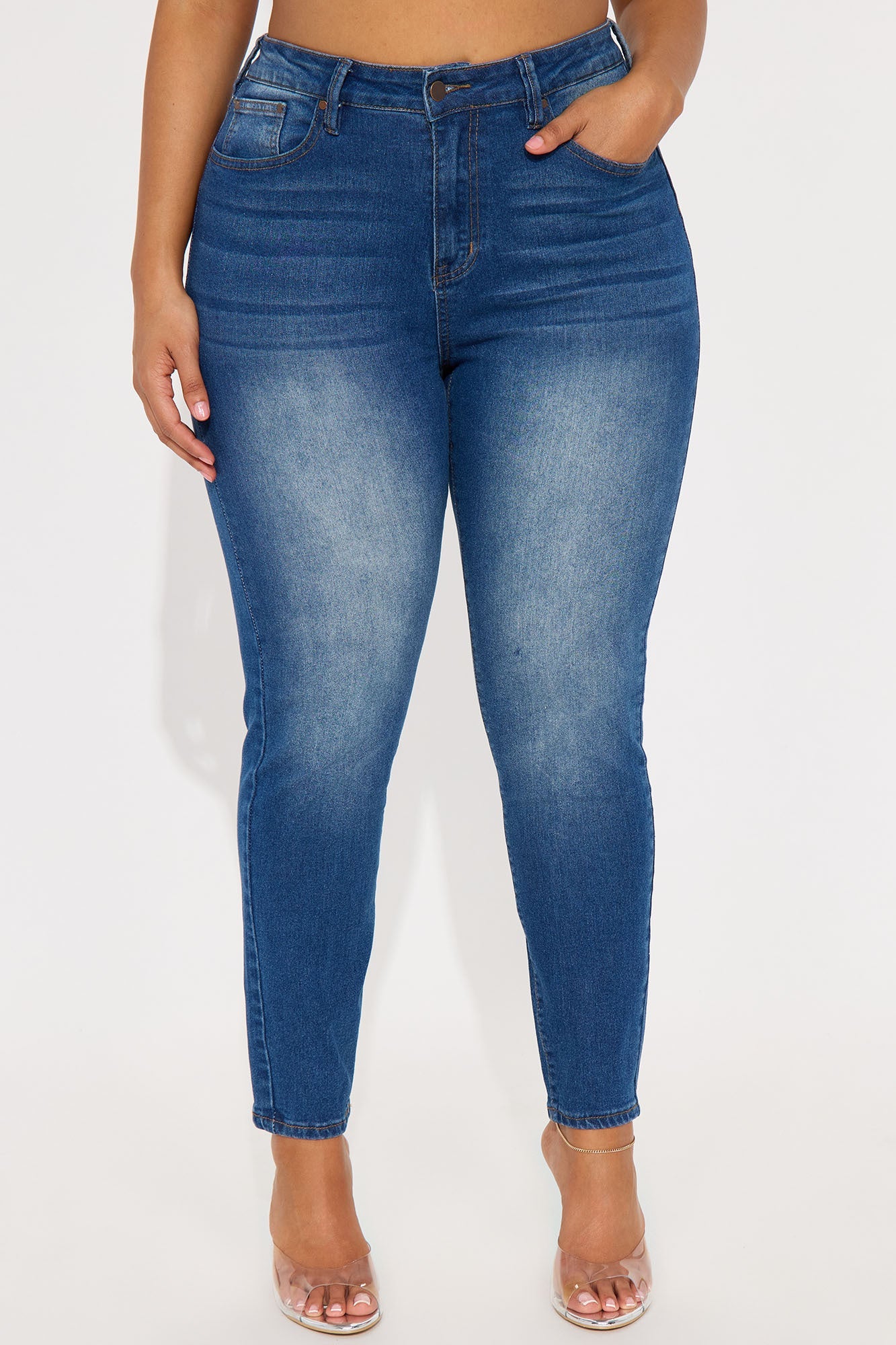 She's Fire Stretch Skinny Jeans - Medium Wash