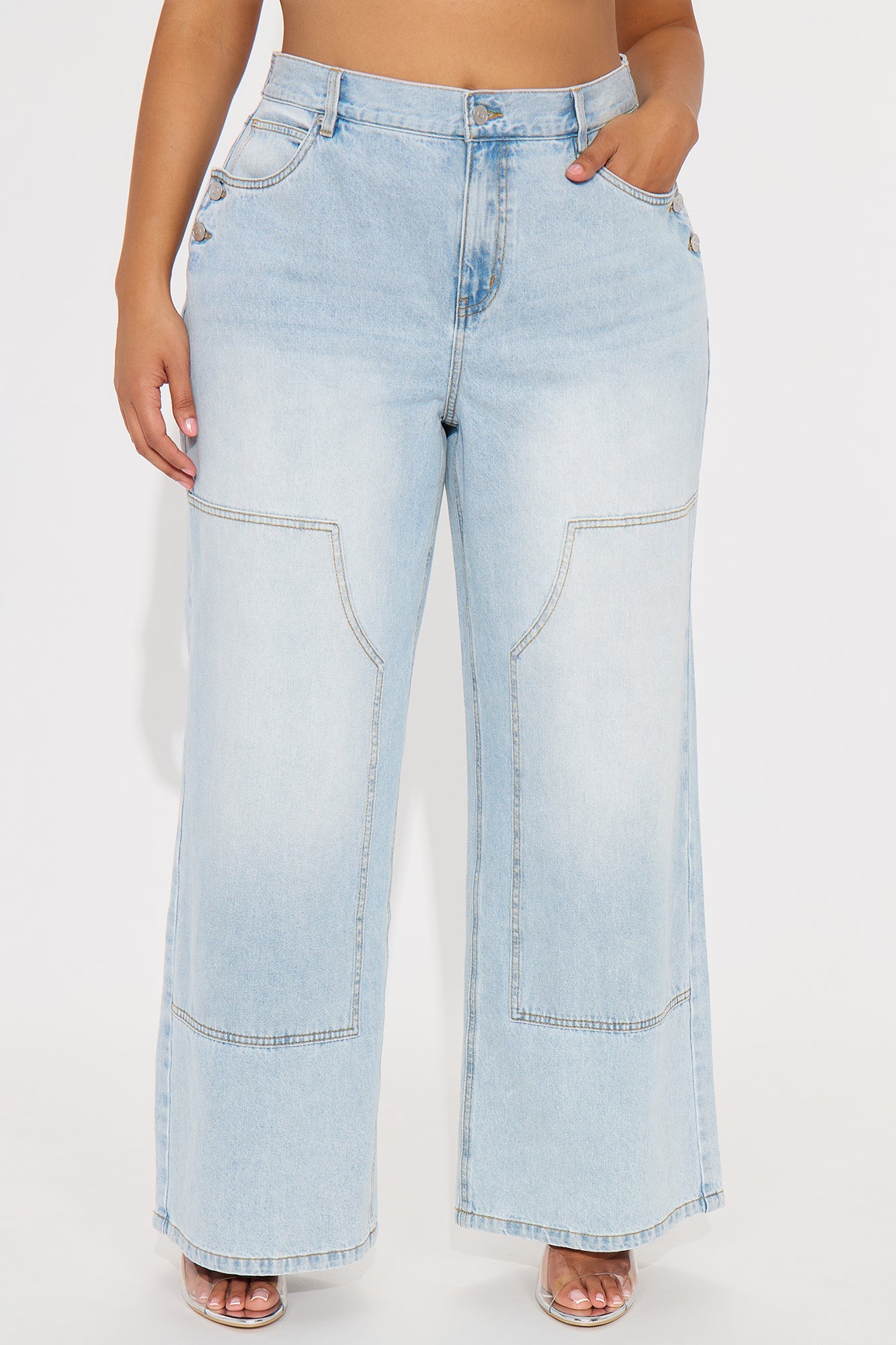 Daybreak Utility Baggy Jeans - Light Wash