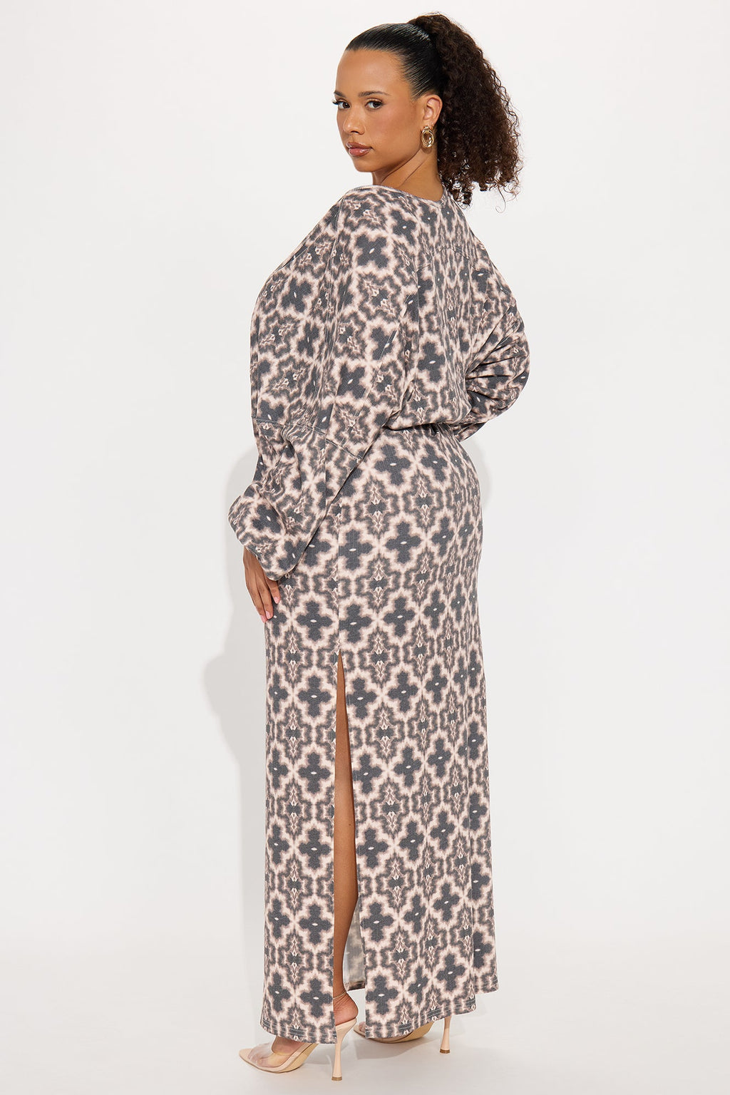Chill Days 2 Piece Maxi Dress Set - Brown/combo