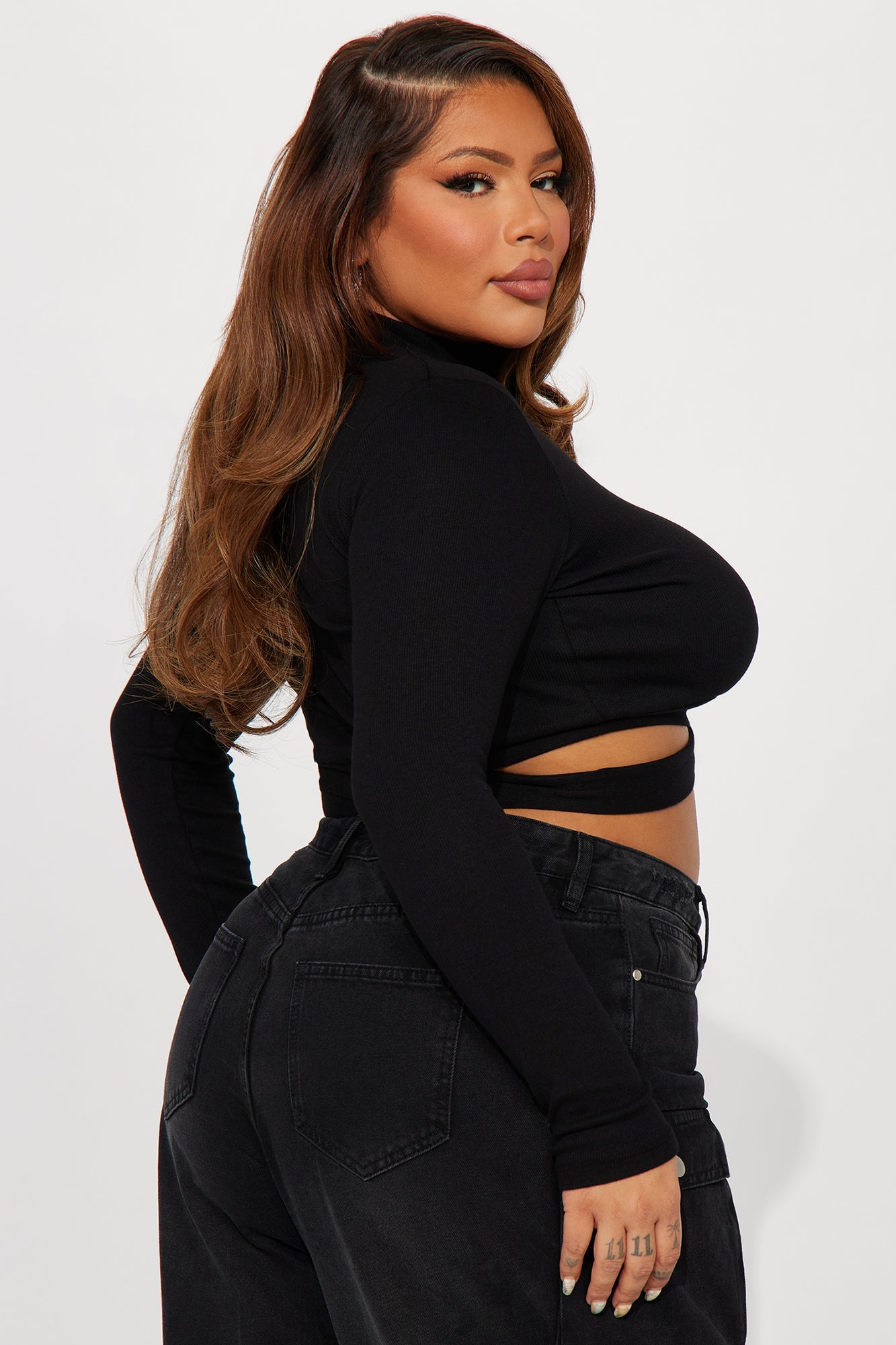 Perfect Timing Crop Top - Black