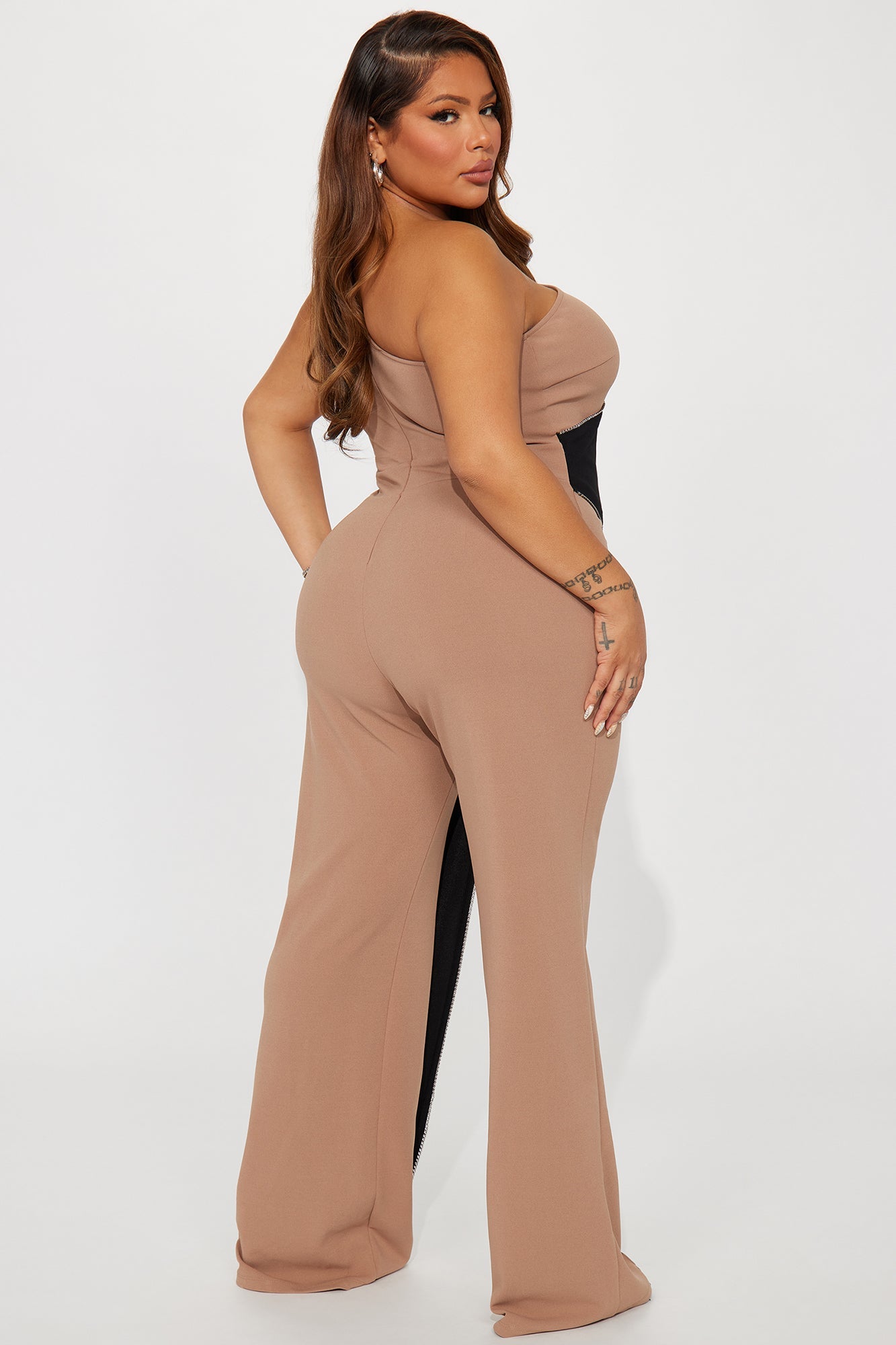 Chase Me Forever Jumpsuit - Mocha/combo