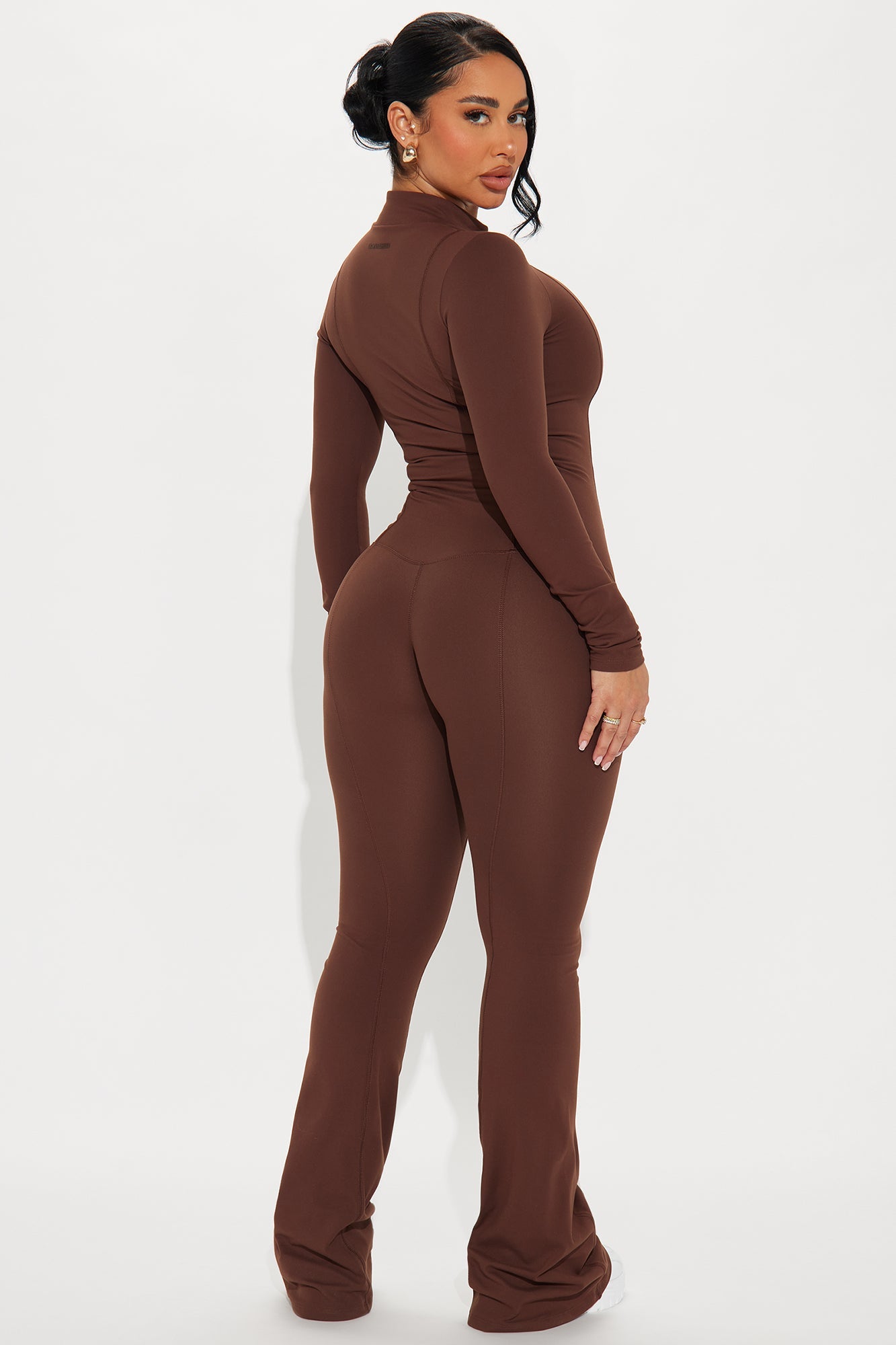 In Alignment Super Soft Active Flare Jumpsuit - Chocolate