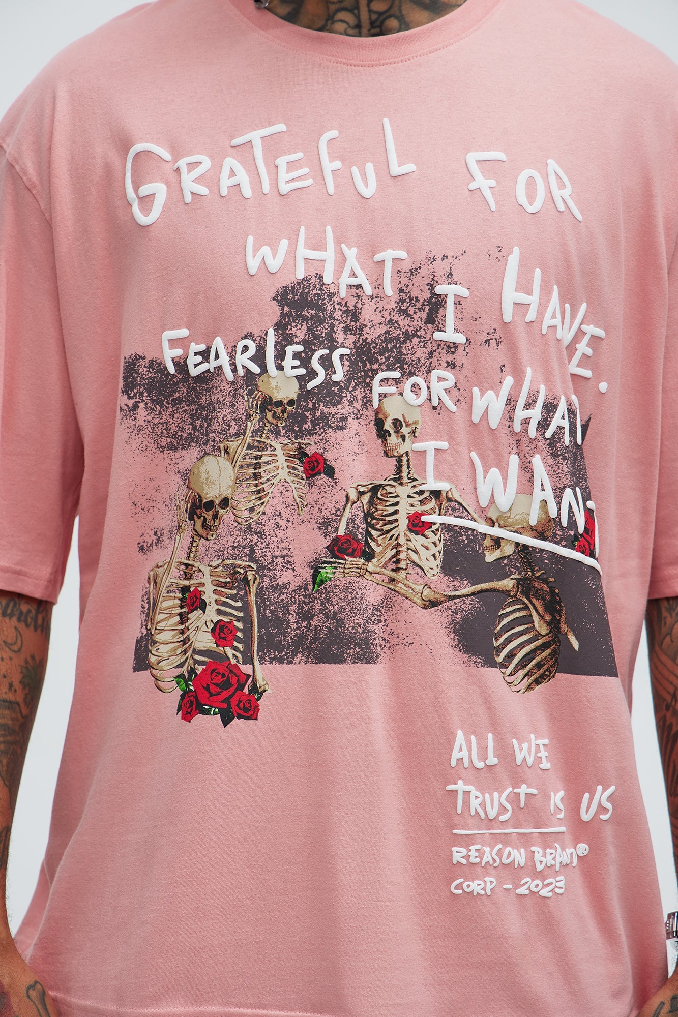 Grateful For What I have Oversized Short Sleeve Tee - Pink