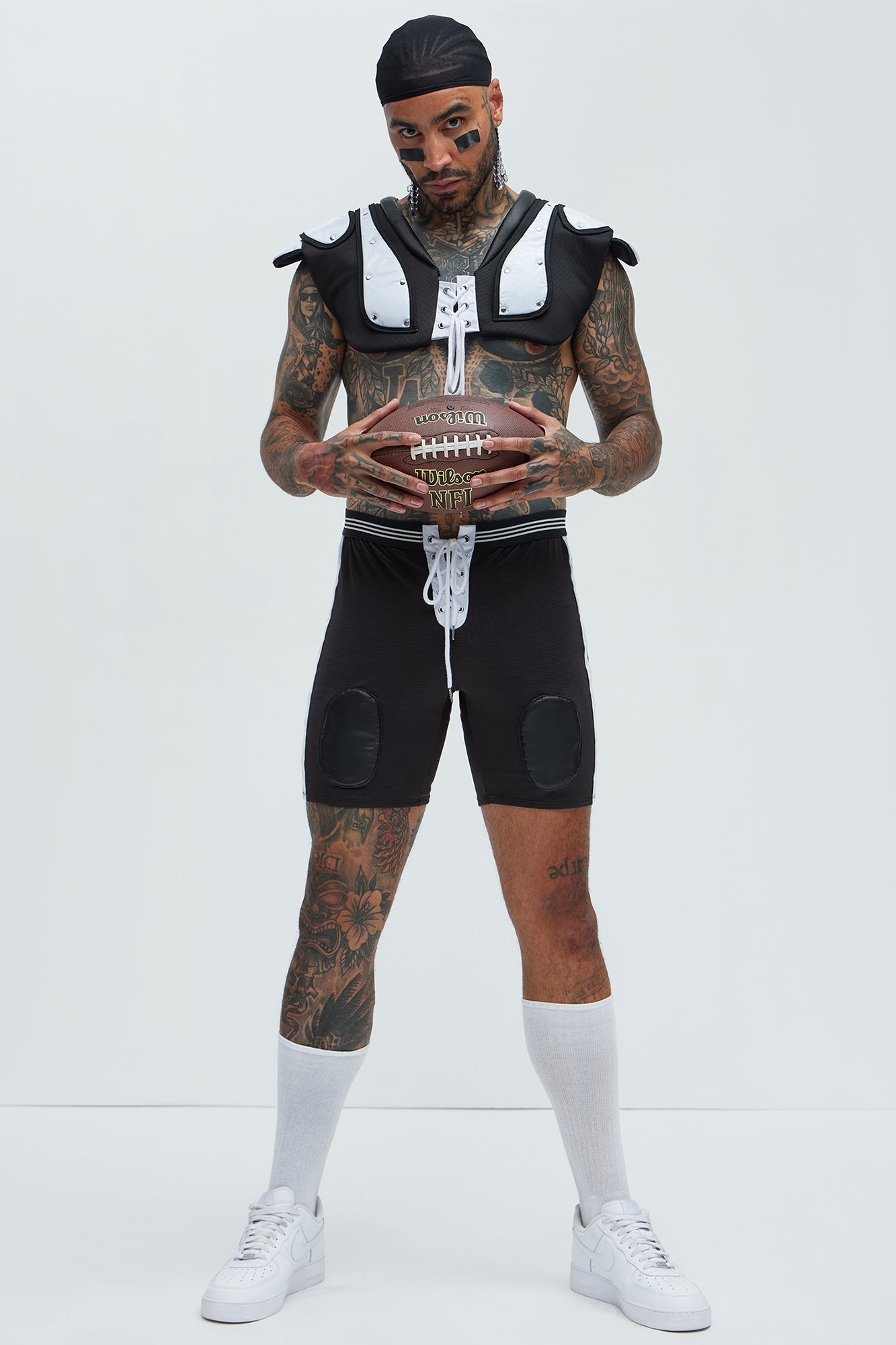 Touchdown Football Player Costume - Black/White