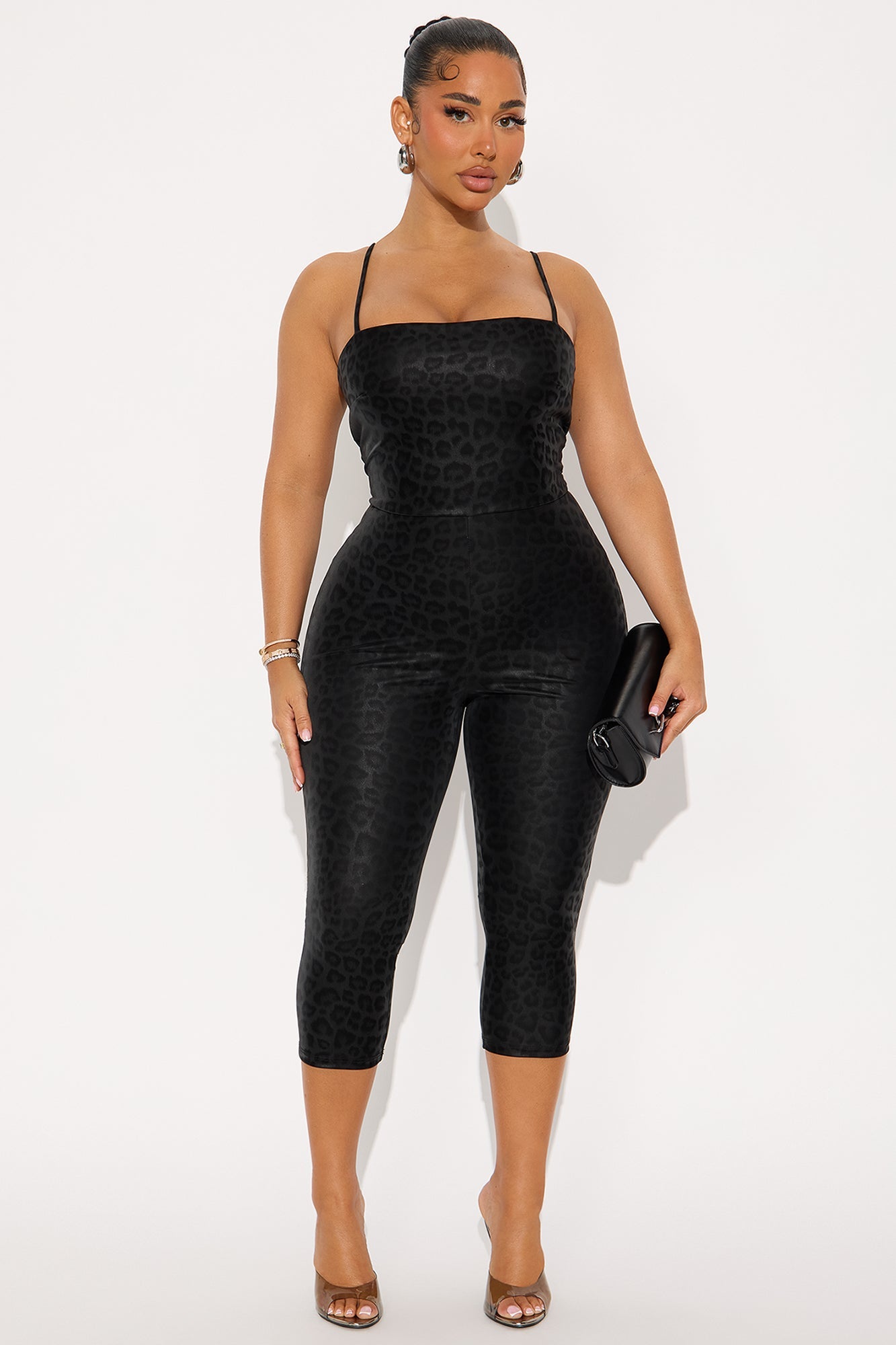 Main Attraction Capri Jumpsuit - Black