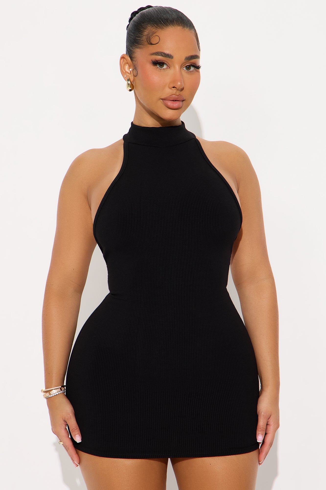 Cassandra Snatched Mini Dress - Black