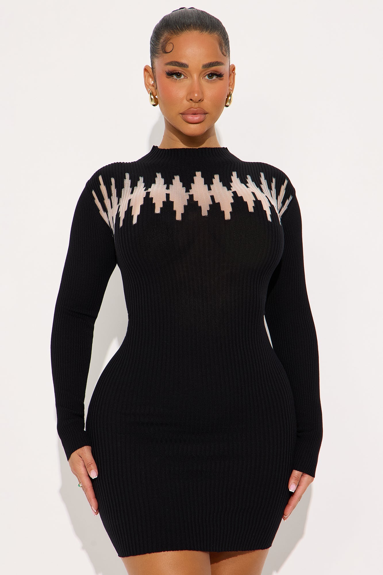 Moss Mini Sweater Dress - Black