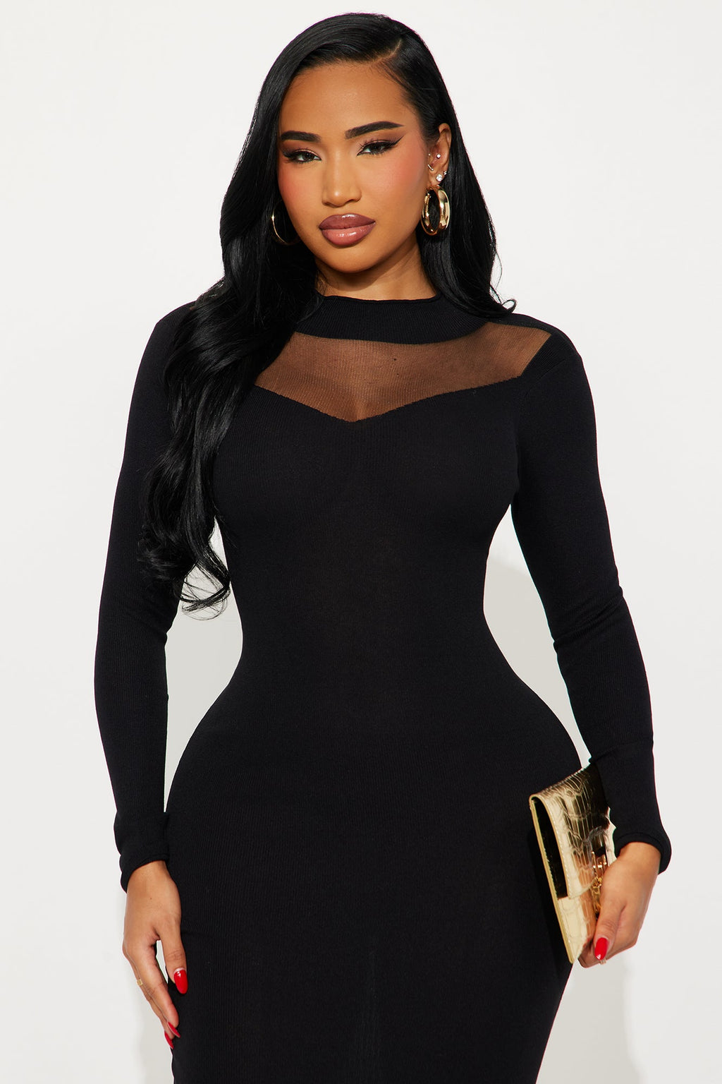 Sweet Haze Sweater Maxi Dress - Black