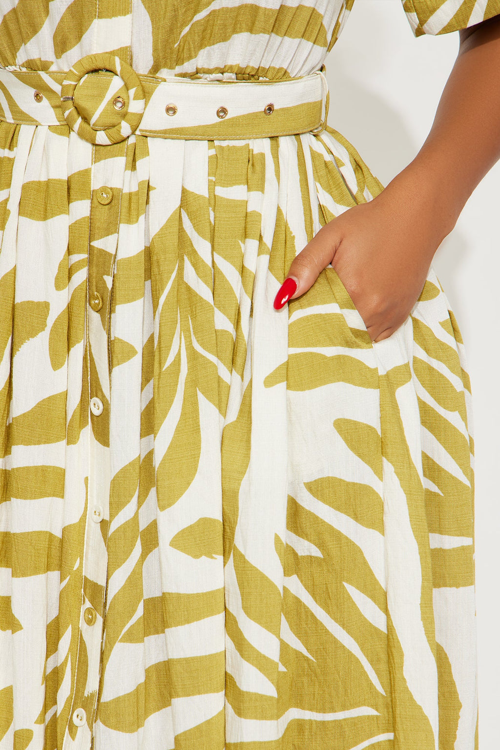 Jasmine Belted Shirt Dress - Chartreuse