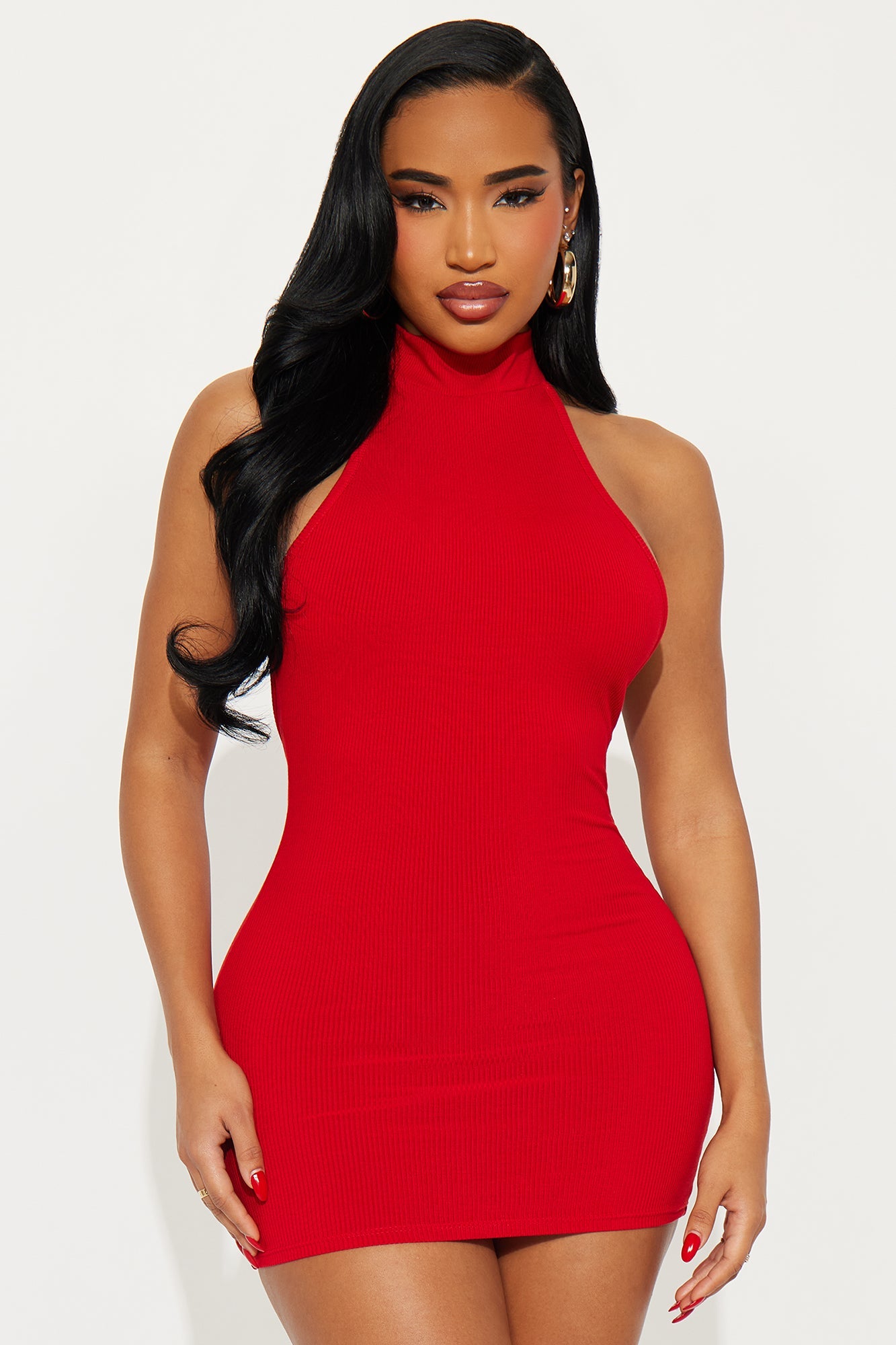 Cassandra Snatched Mini Dress - Red
