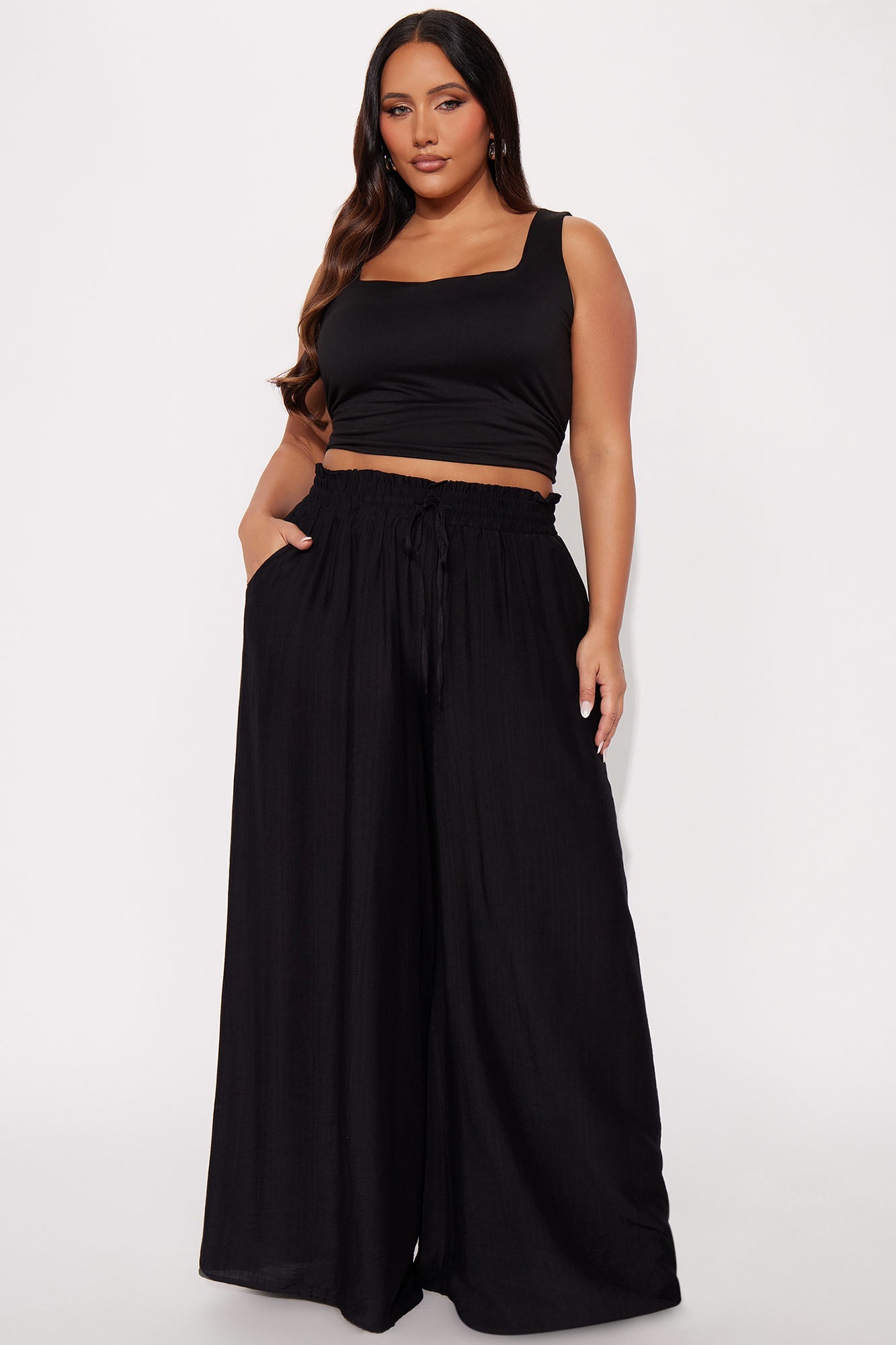 Meet At Sunset Wide Leg Pant - Black