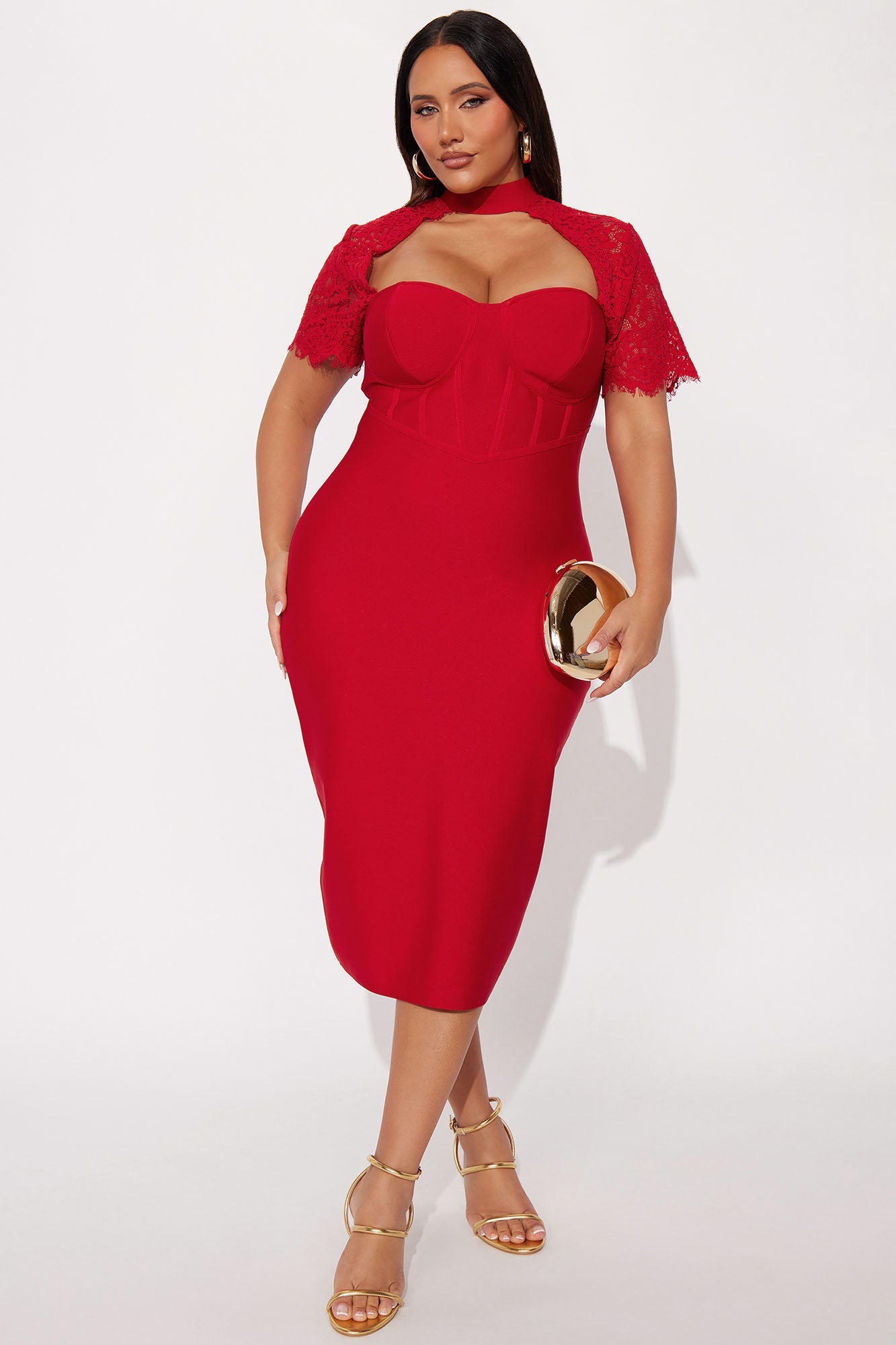 Limitless Potential Bandage Midi Dress - Red