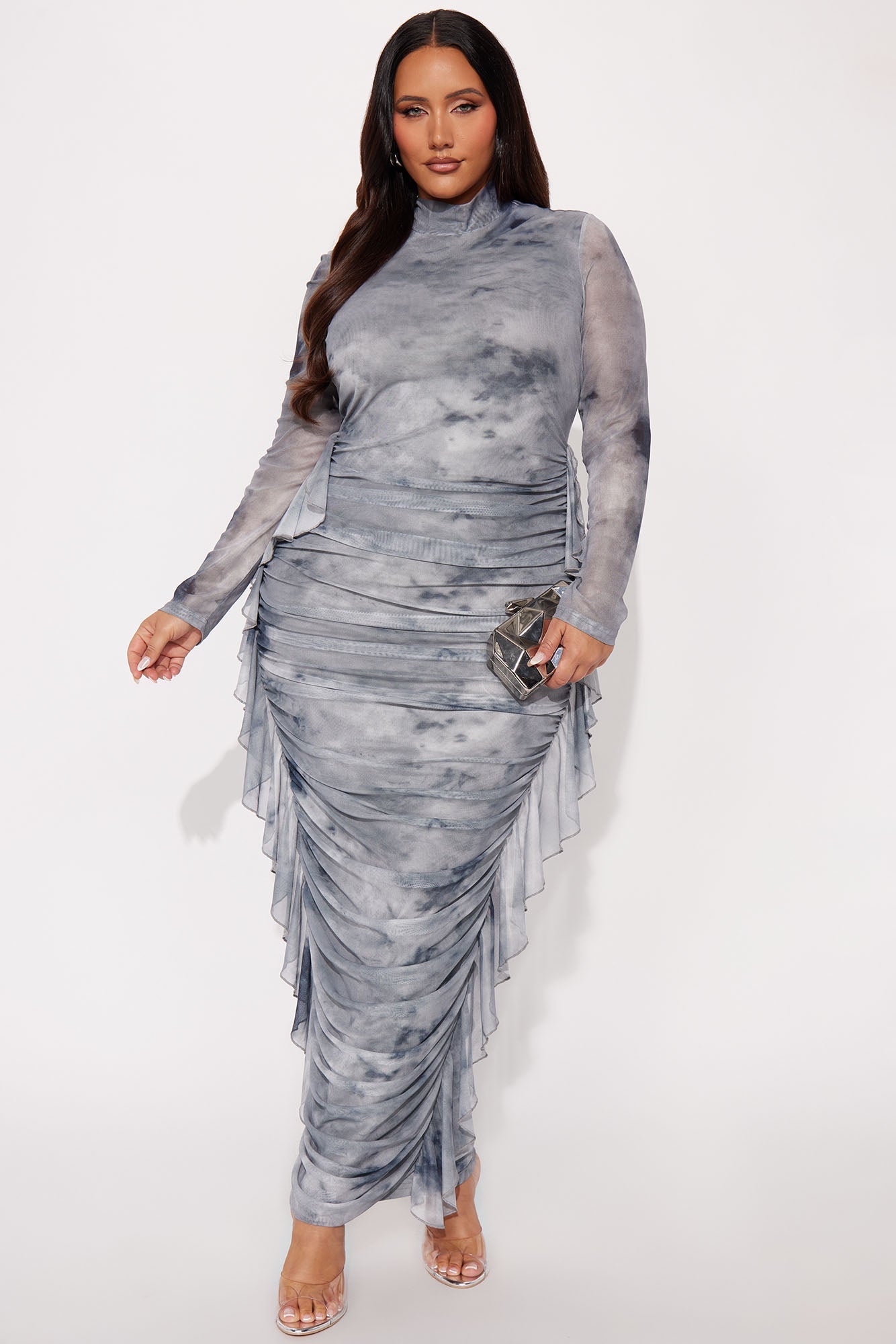 Slith Mesh Maxi Dress - Blue/combo