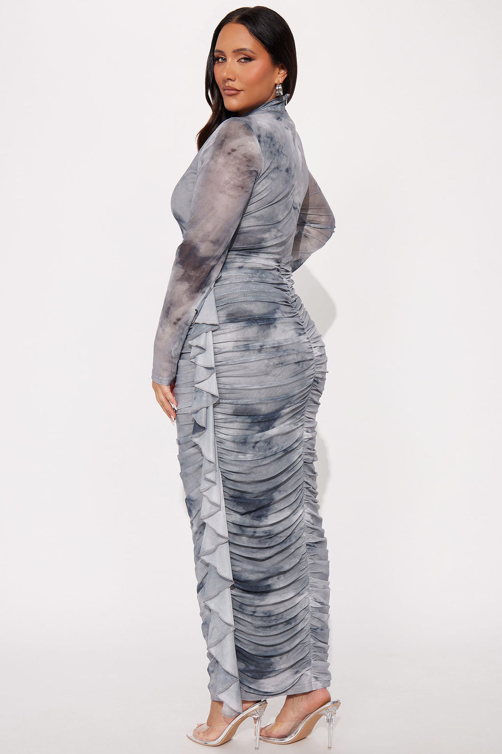 Slith Mesh Maxi Dress - Blue/combo