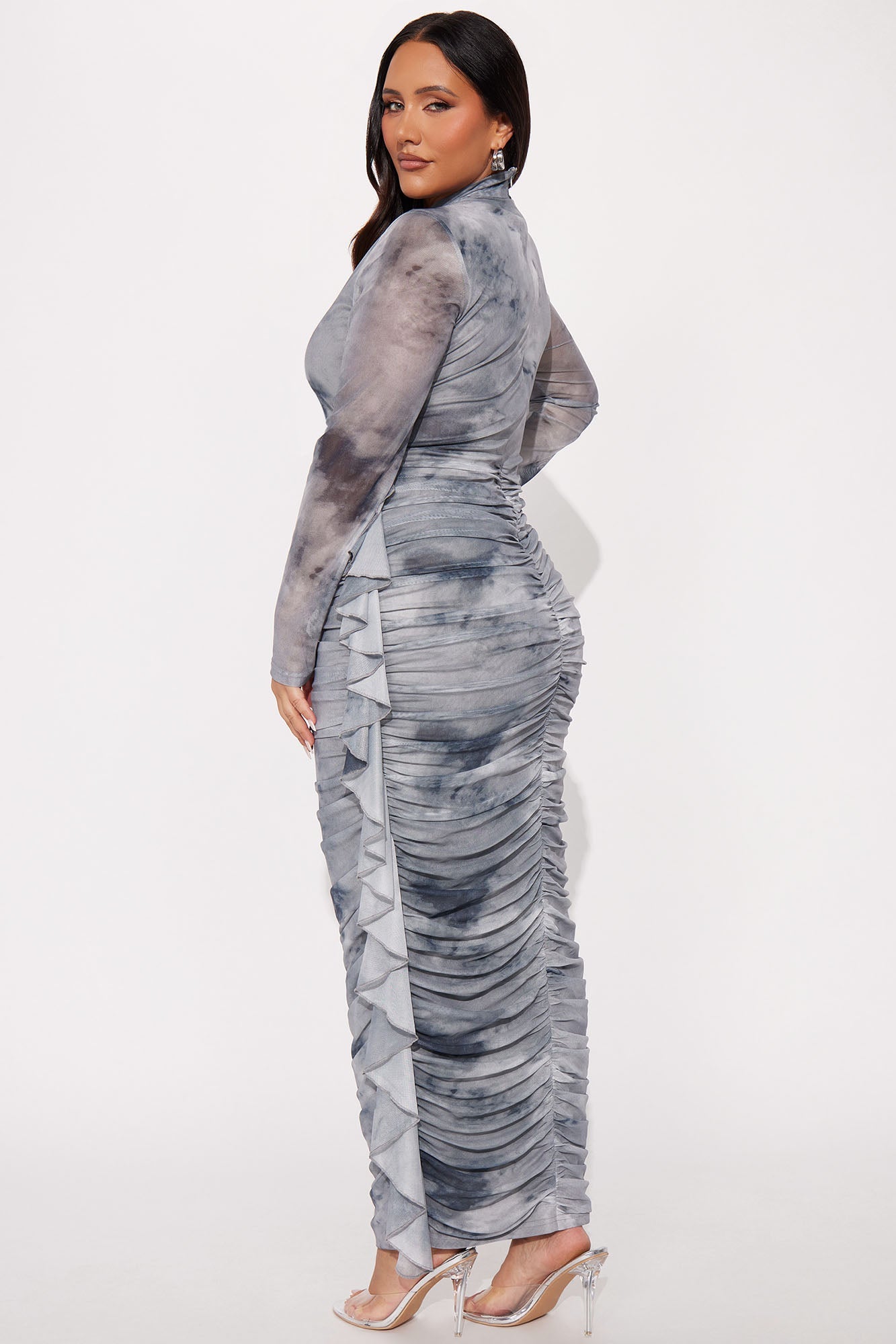Slith Mesh Maxi Dress - Blue/combo