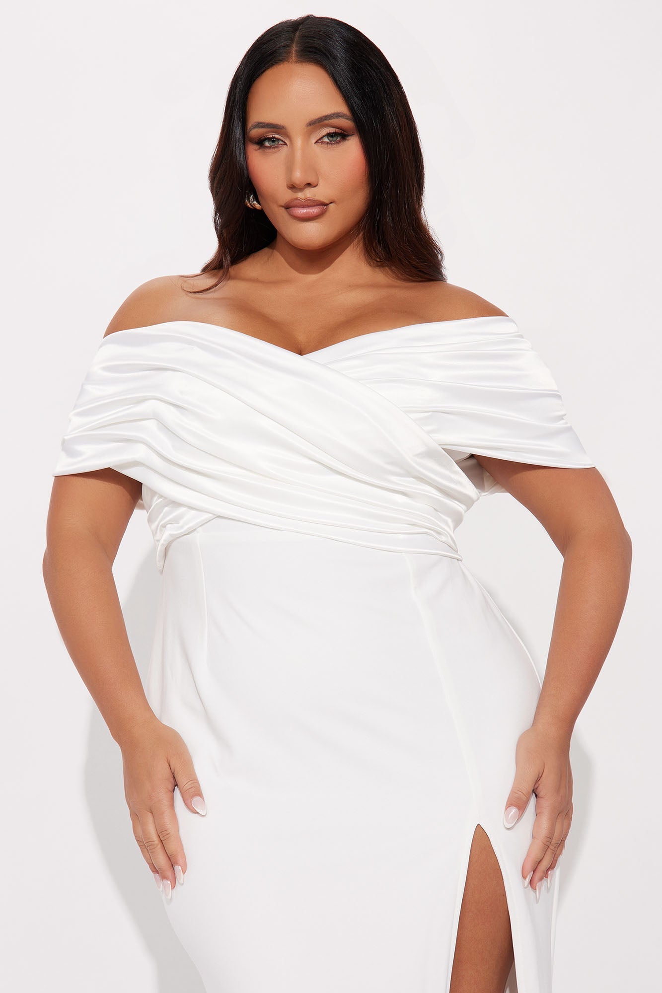 Am I The Drama Draped Maxi Dress - White