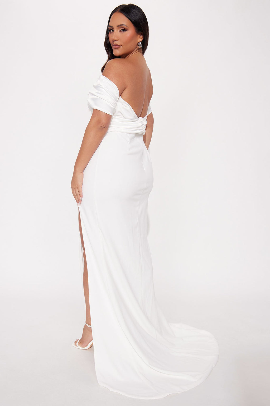 Am I The Drama Draped Maxi Dress - White