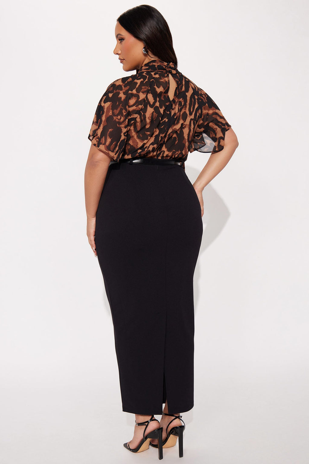 Brit Leopard Maxi Dress - Brown/combo