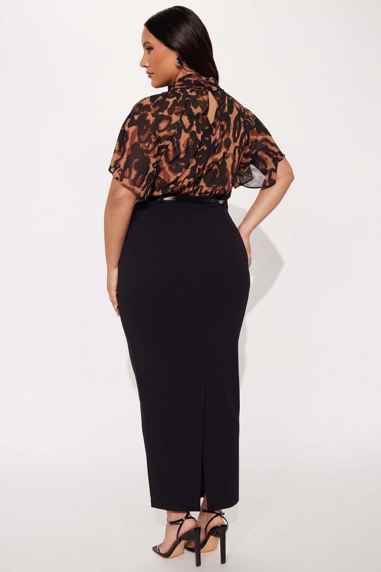 Brit Leopard Maxi Dress - Brown/combo