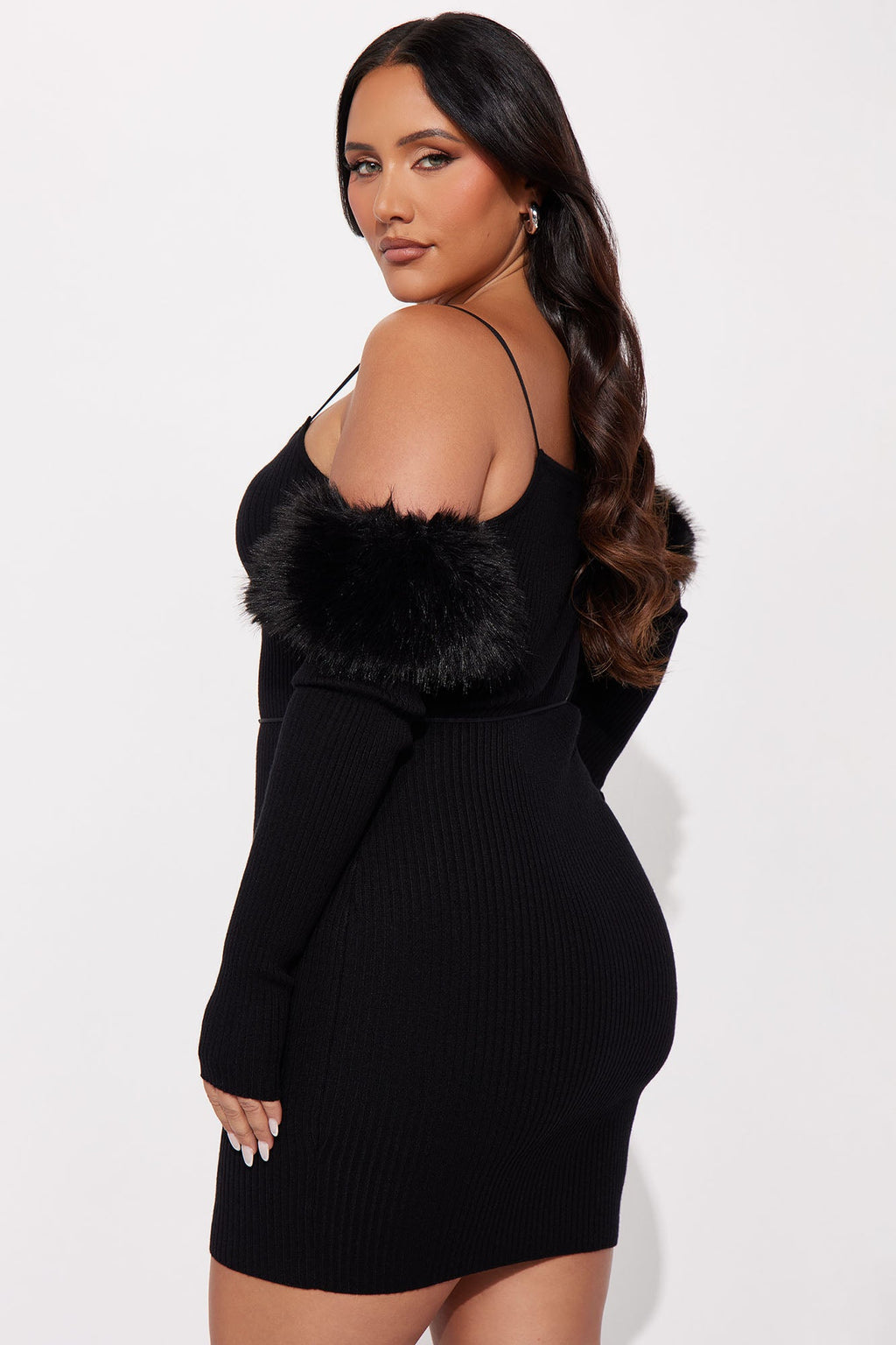 Top One Ribbed Mini Dress - Black