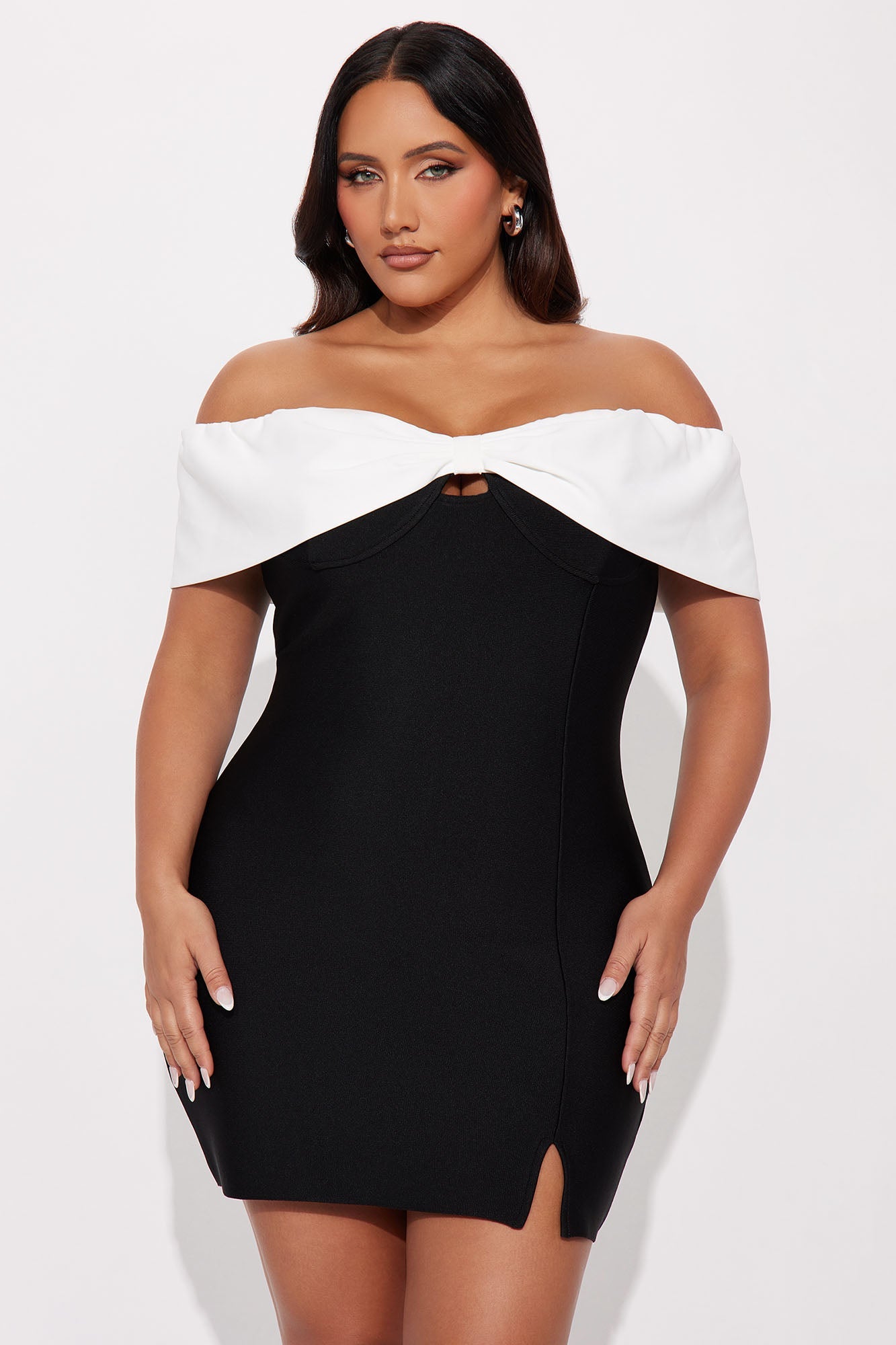 Tall Ariella Bandage Mini Dress - Black/White