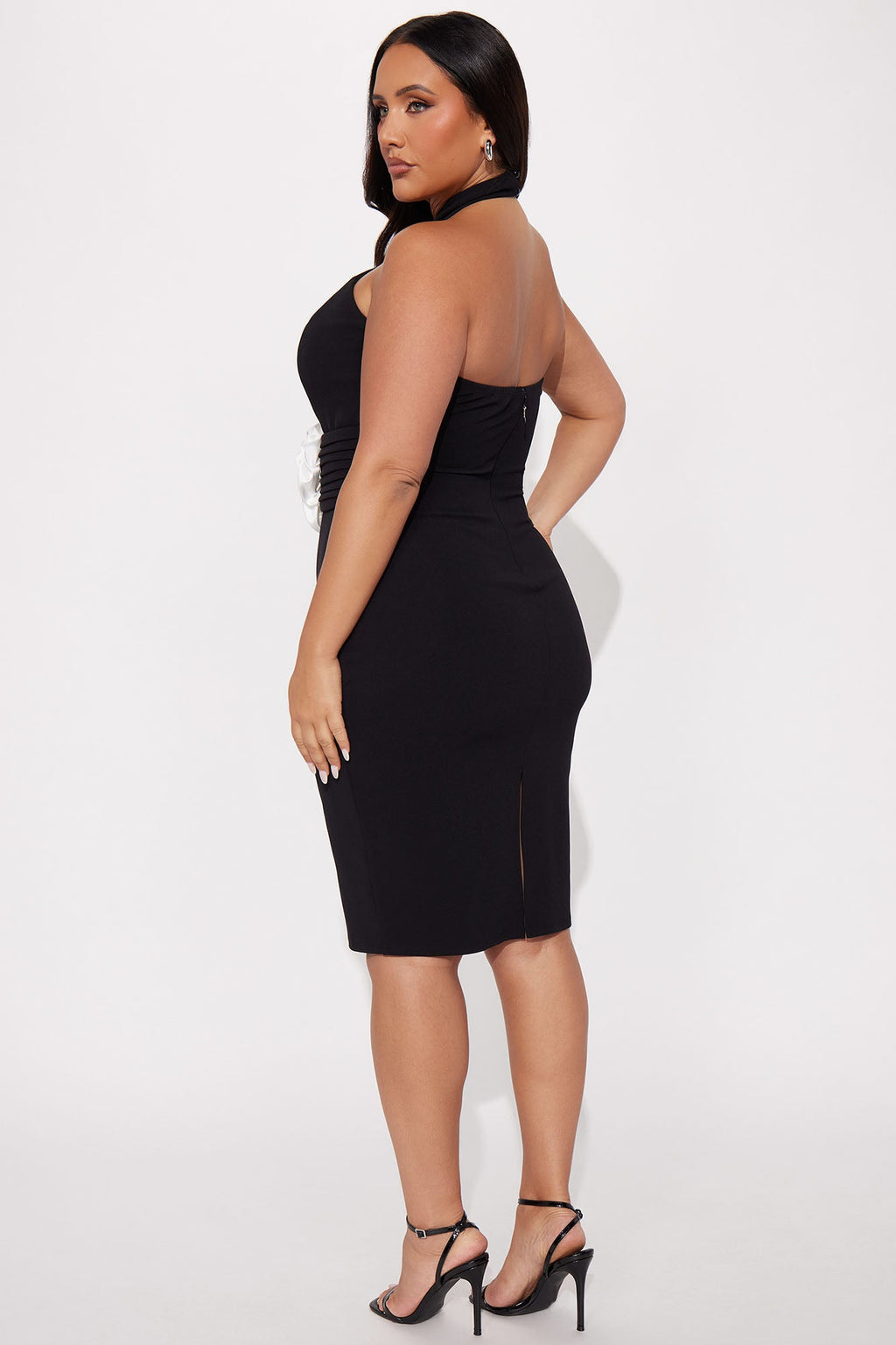 Lucy Rose Halter Midi Dress - Black/White