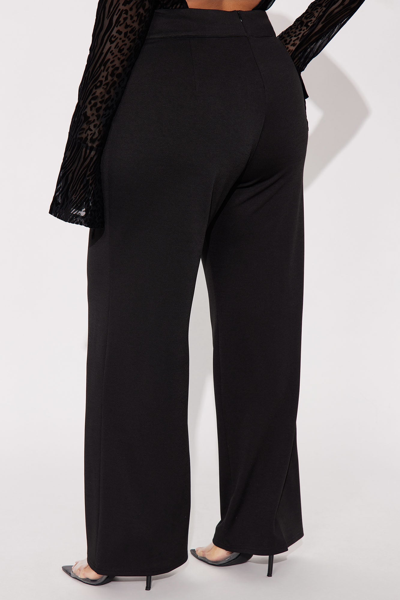 Make It Worth It Belted Straight Leg Ponte Pant 32 - Black