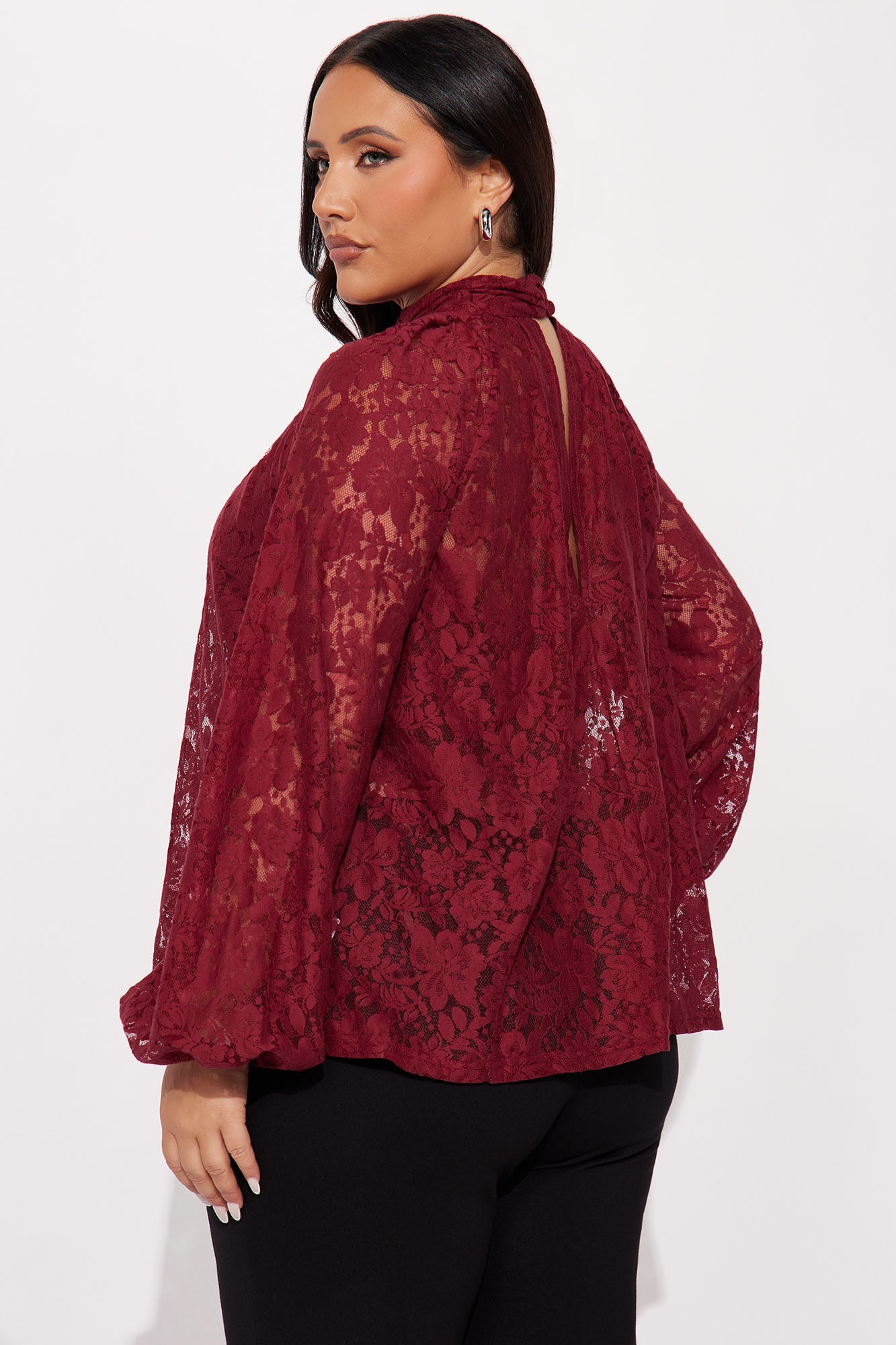 Finer Taste 2 Piece Lace Shirt Set - Wine
