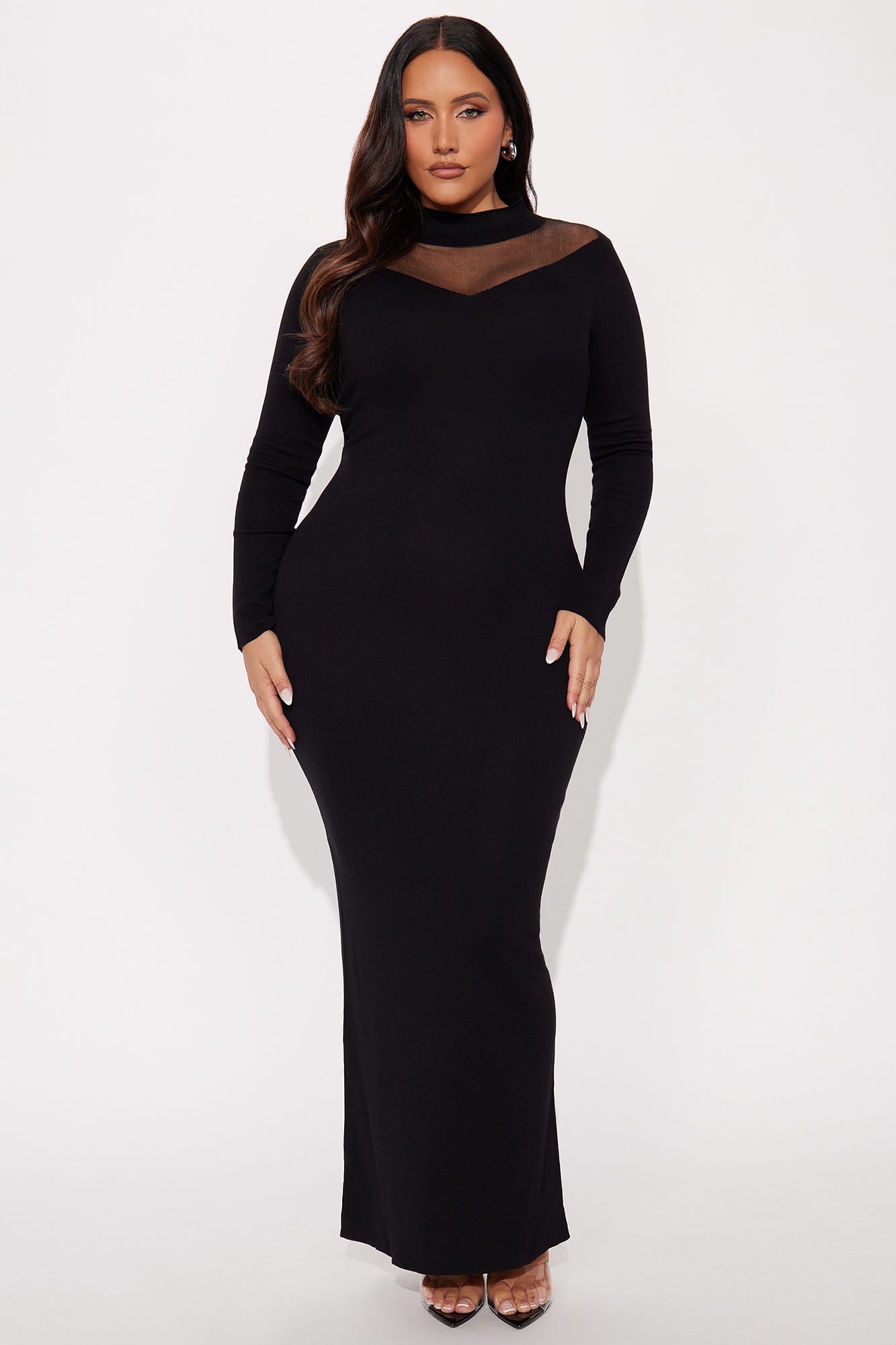 Sweet Haze Sweater Maxi Dress - Black