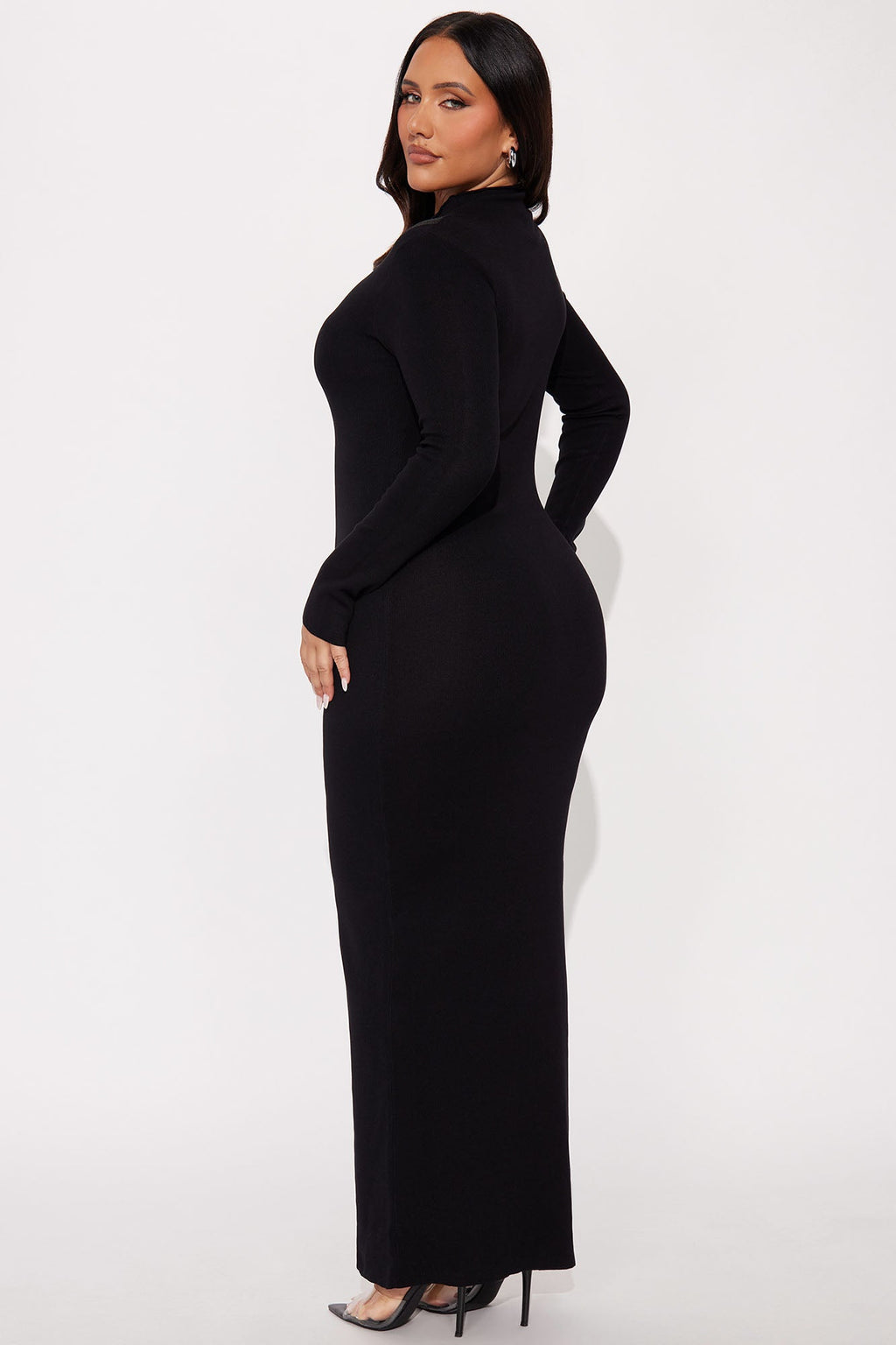 Sweet Haze Sweater Maxi Dress - Black
