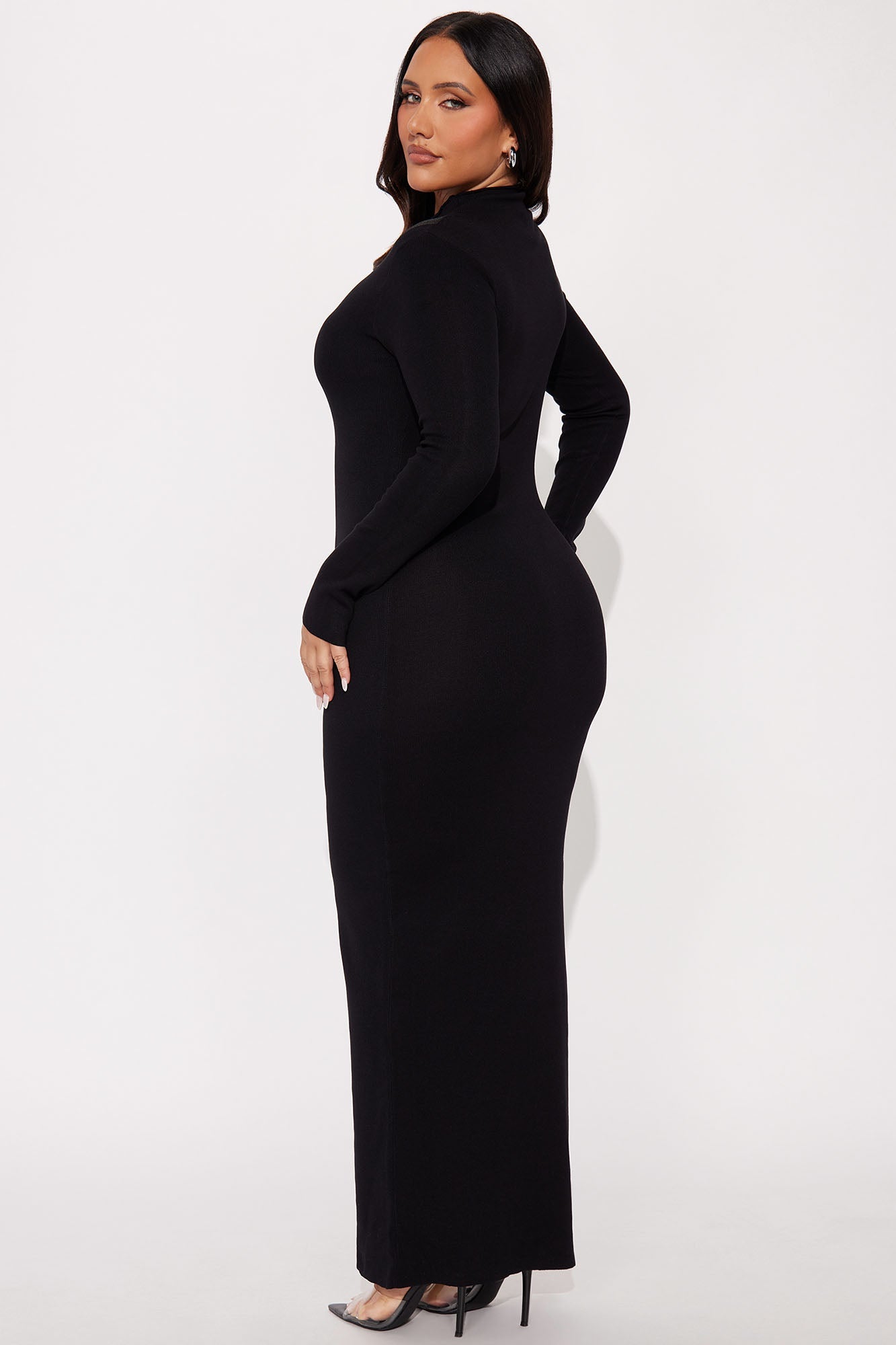 Sweet Haze Sweater Maxi Dress - Black