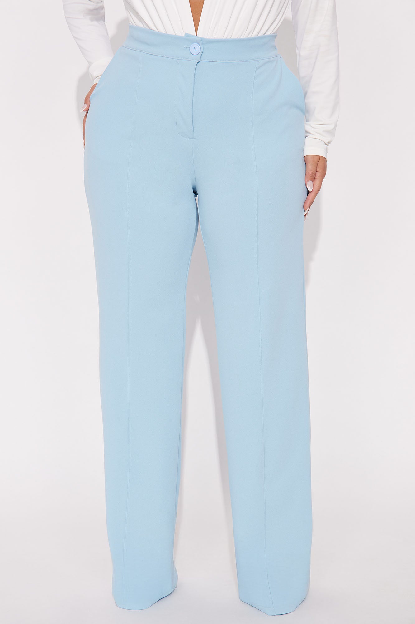 Tall Heidi Wide Leg Trouser Pant - Slate Blue