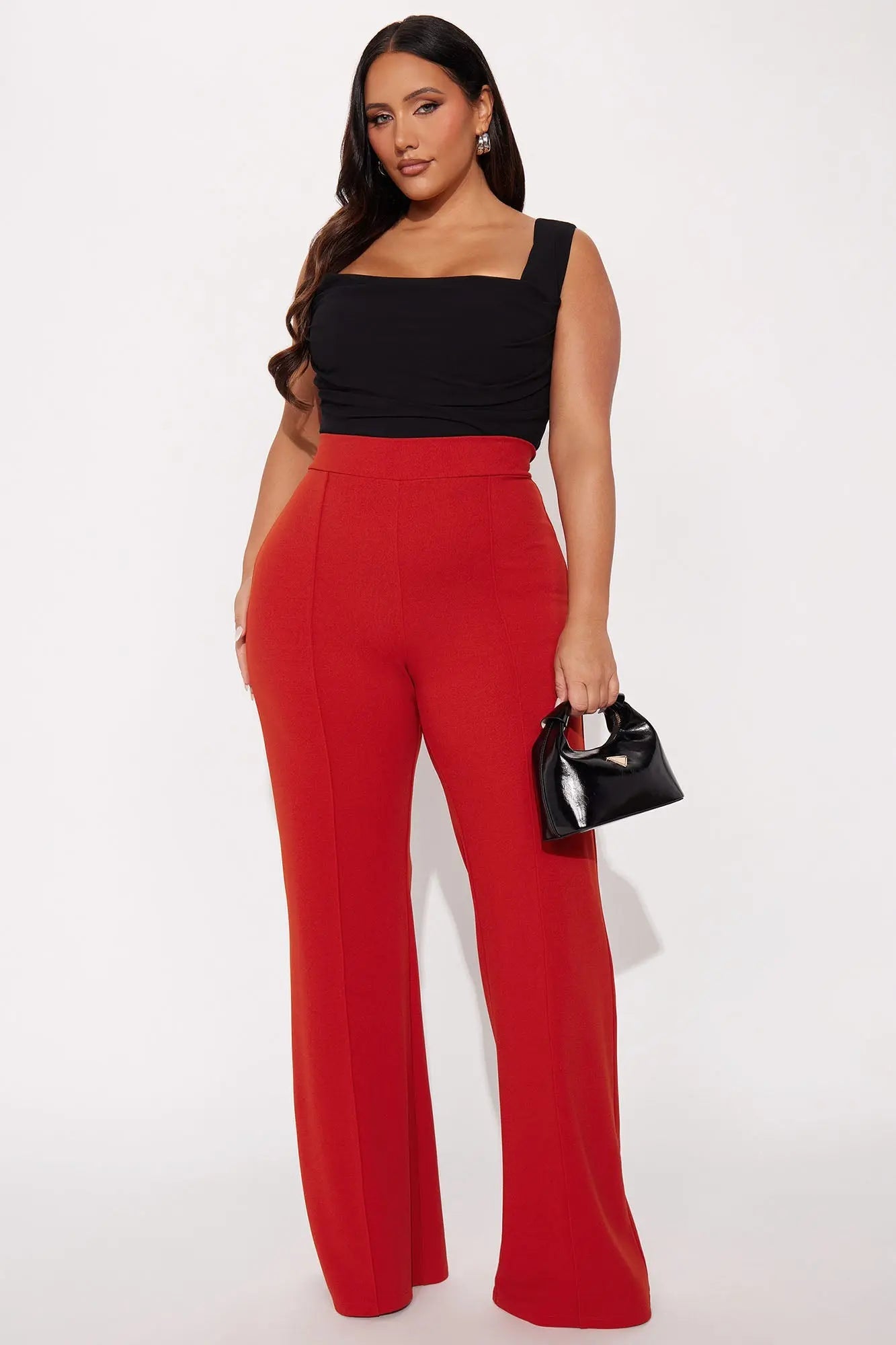 Tall Victoria High Waisted Dress Pants - Rust 