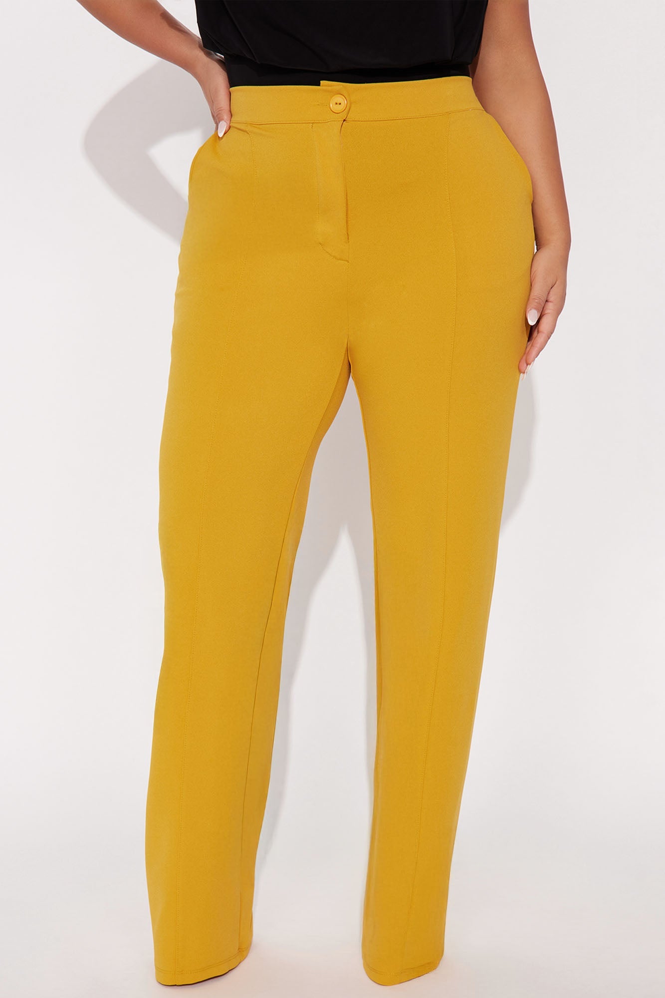 Tall Heidi Wide Leg Trouser Pant - Mustard