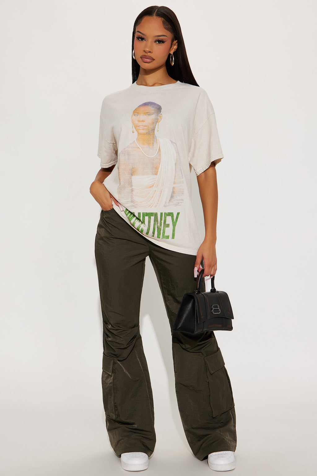 Whitney Houston Natural Washed Tee - Taupe